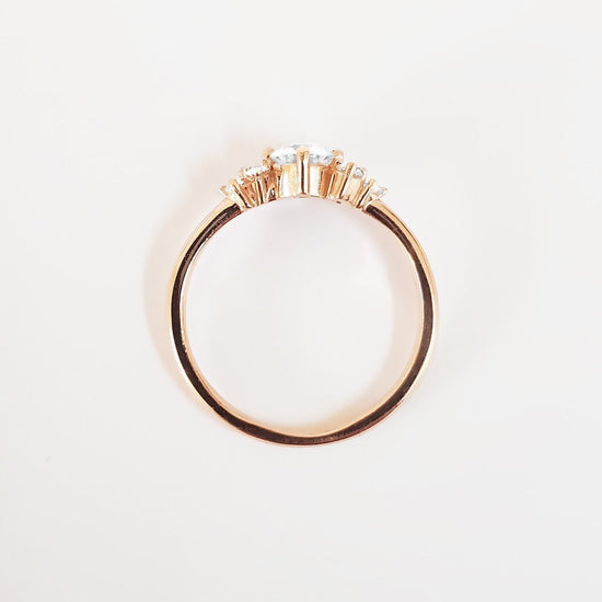 0.50 CT Round Cluster CVD G/VS1 Diamond Engagement Ring 4