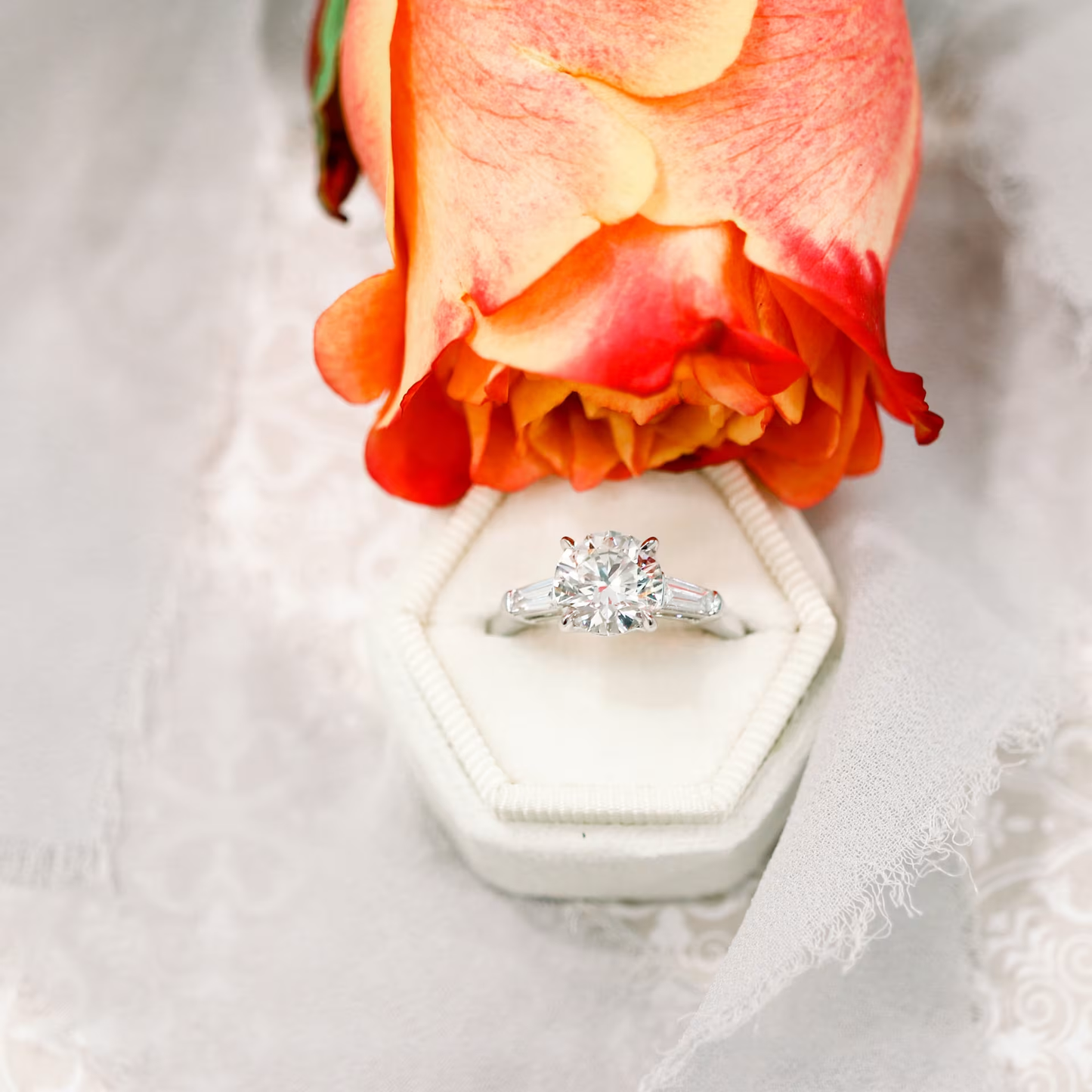 Marquise Cut Cluster Styled Lab Grown Diamond Engagement Ring