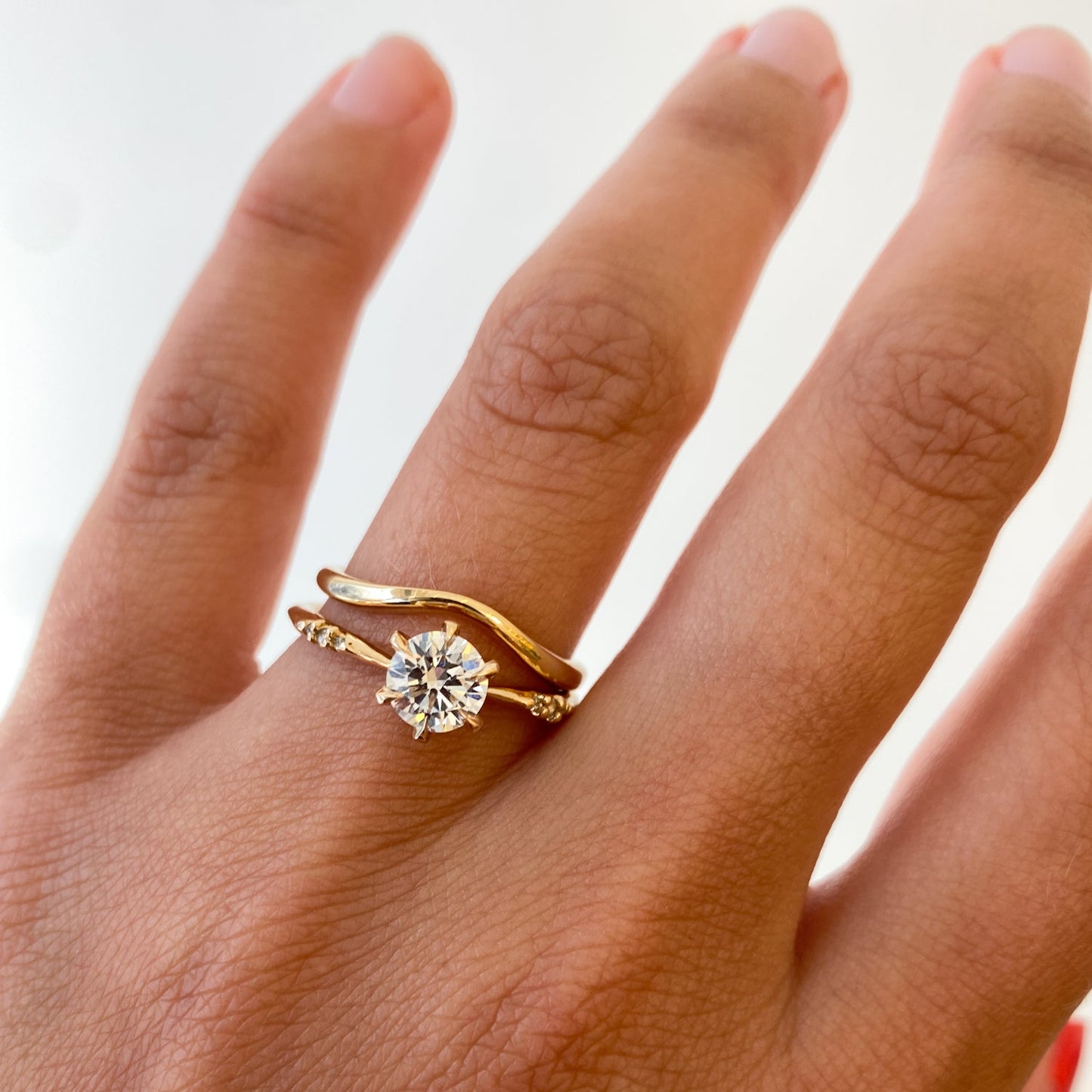 2 CT Round Three Stones Lab Grown Diamond Engagement Ring