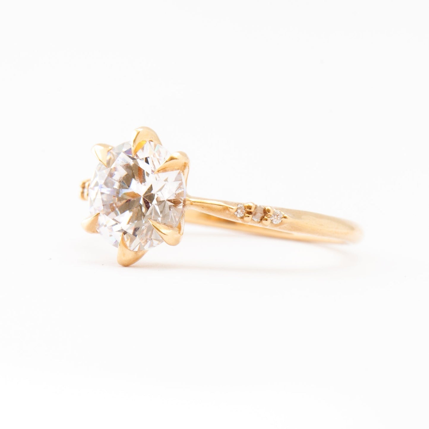 2 CT Round Three Stones Lab Grown Diamond Engagement Ring