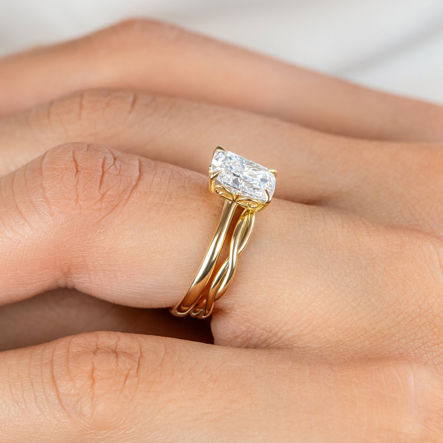 2 CT Round Three Stones Lab Grown Diamond Engagement Ring