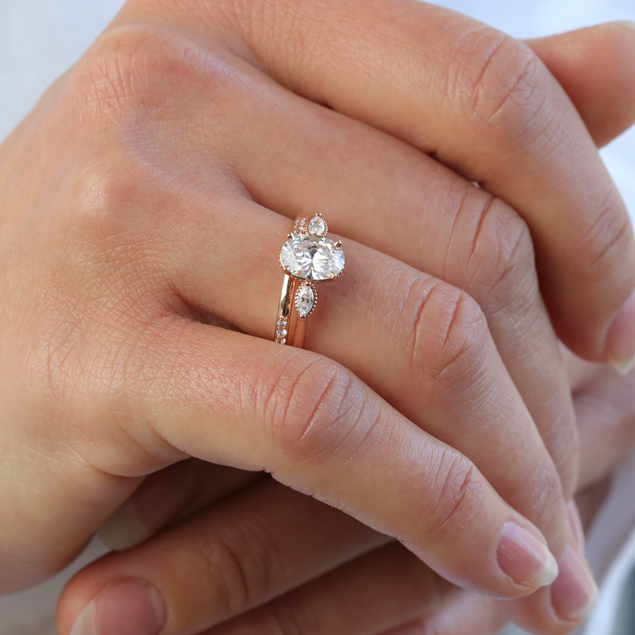 2 CT Round Three Stones Lab Grown Diamond Engagement Ring