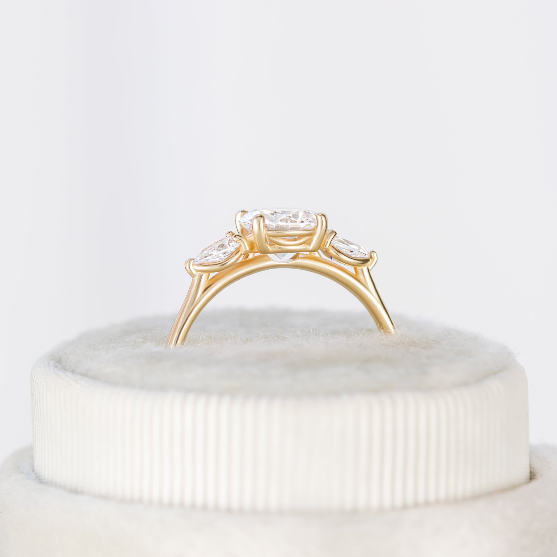 2 CT Round Three Stones Lab Grown Diamond Engagement Ring