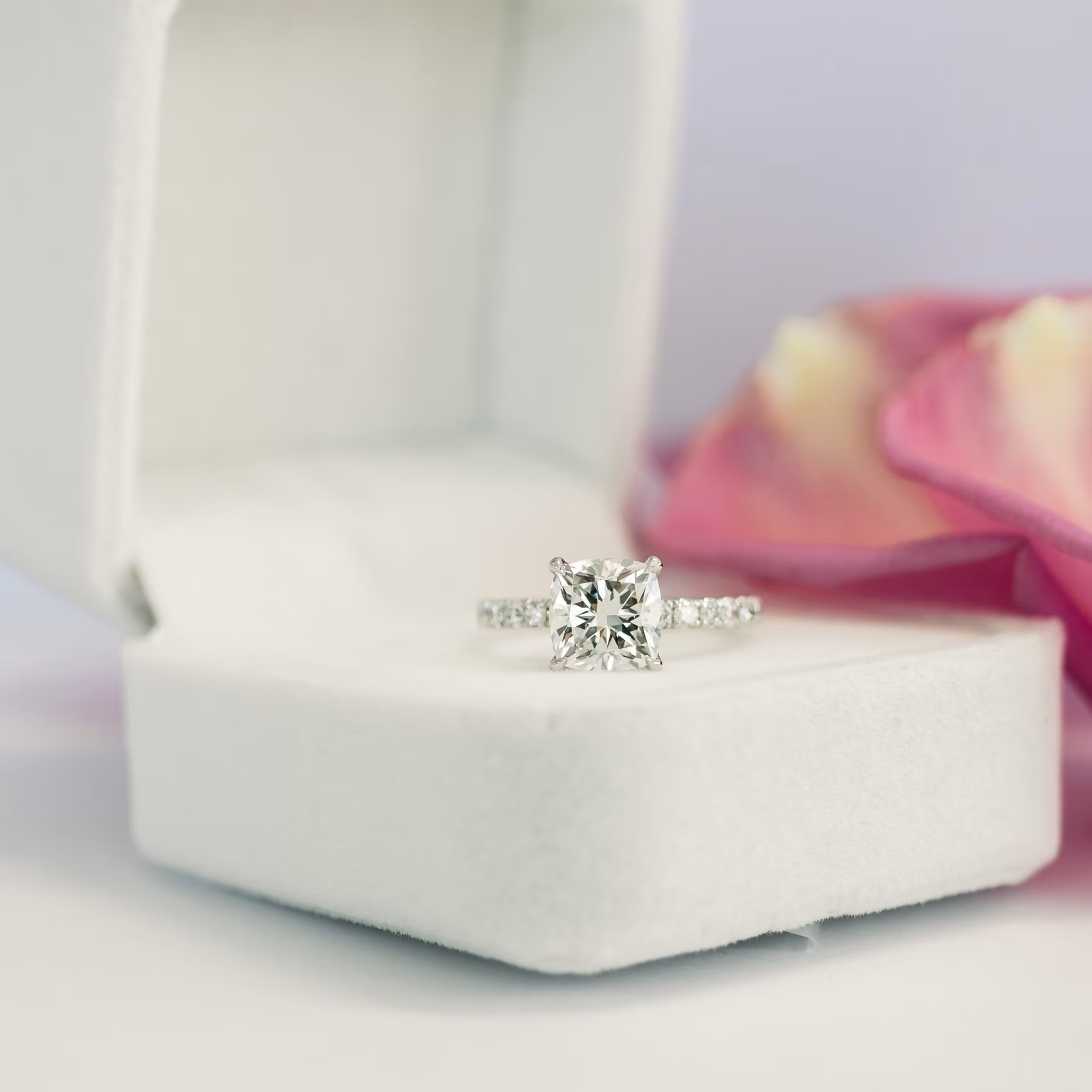 Marquise Cut Cluster Styled Lab Grown Diamond Engagement Ring