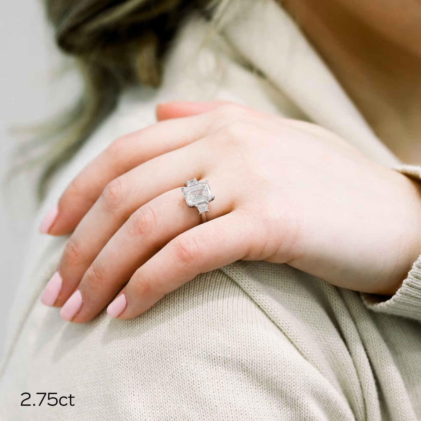 Marquise Cut Cluster Styled Lab Grown Diamond Engagement Ring