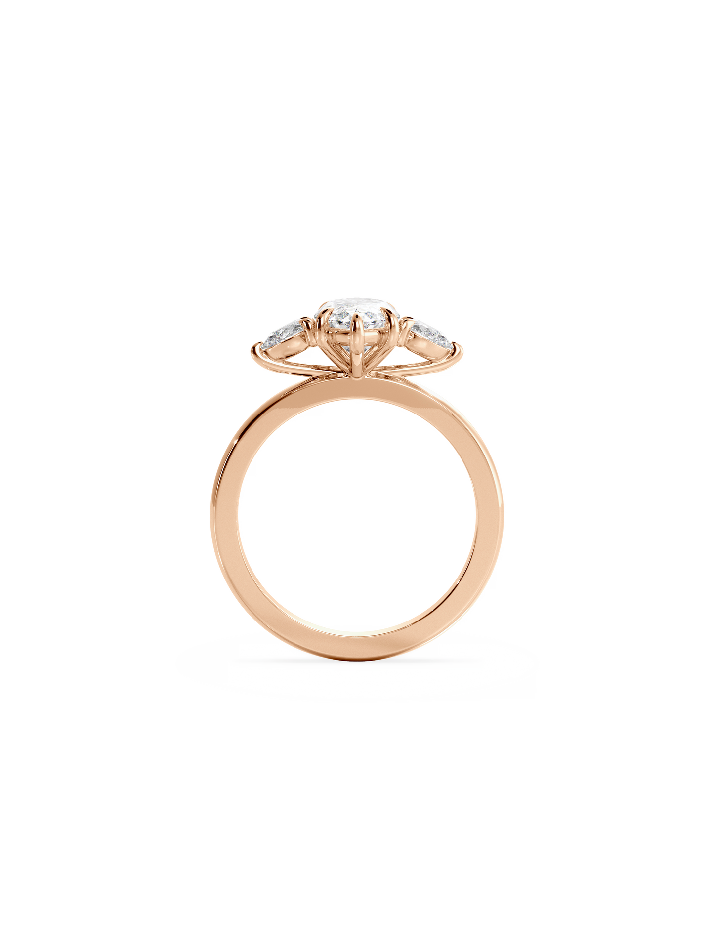 2 CT Round Three Stones Lab Grown Diamond Engagement Ring