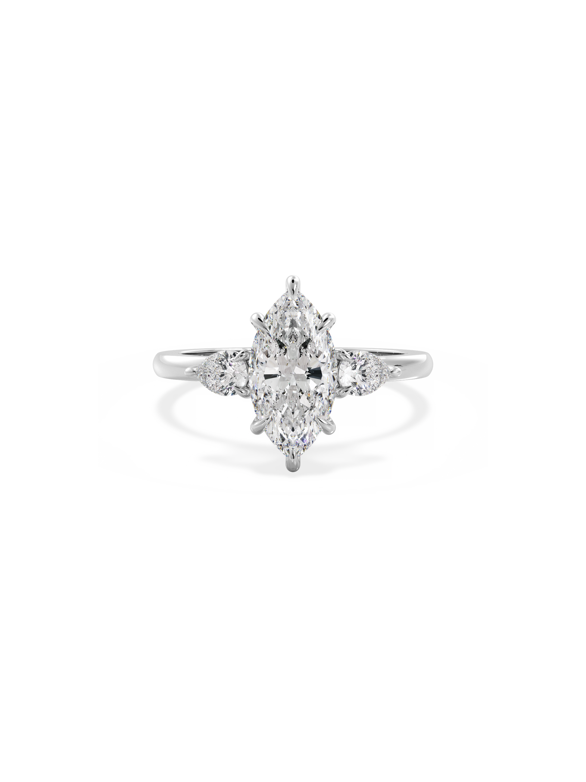 2 CT Round Three Stones Lab Grown Diamond Engagement Ring