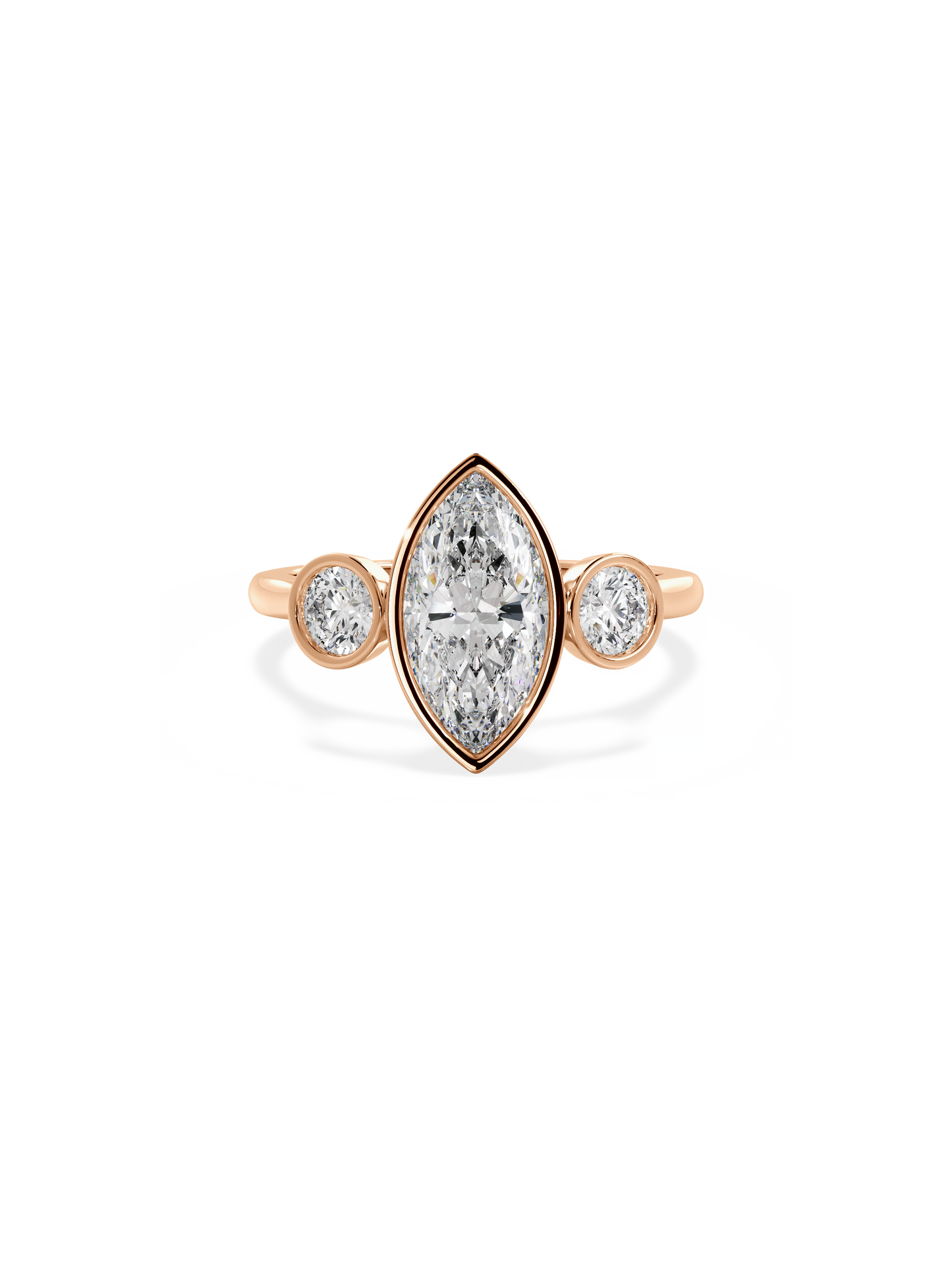 2 CT Round Three Stones Lab Grown Diamond Engagement Ring
