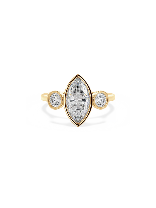 2 CT Round Three Stones Lab Grown Diamond Engagement Ring