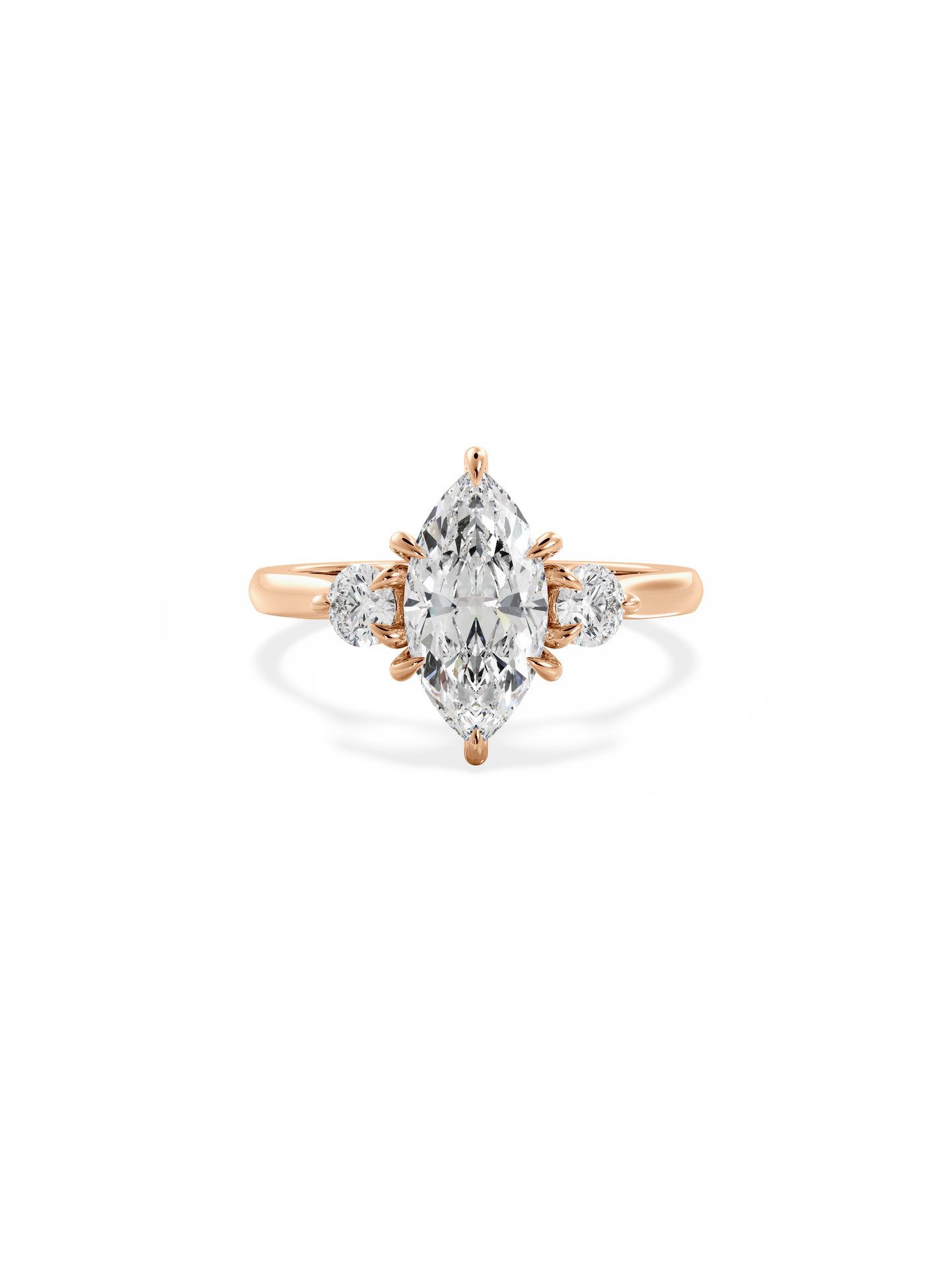 2 CT Round Three Stones Lab Grown Diamond Engagement Ring