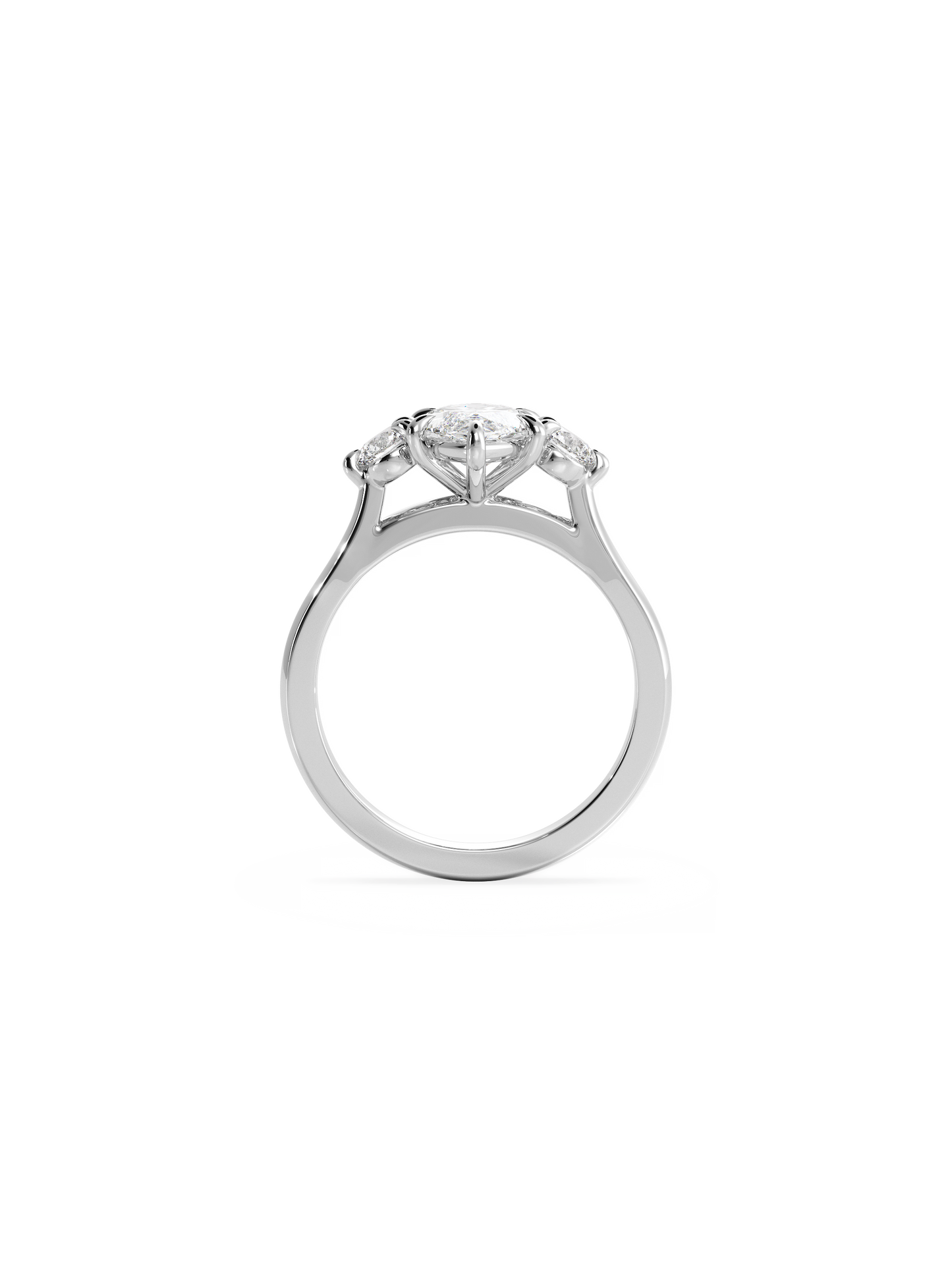 2 CT Round Three Stones Lab Grown Diamond Engagement Ring
