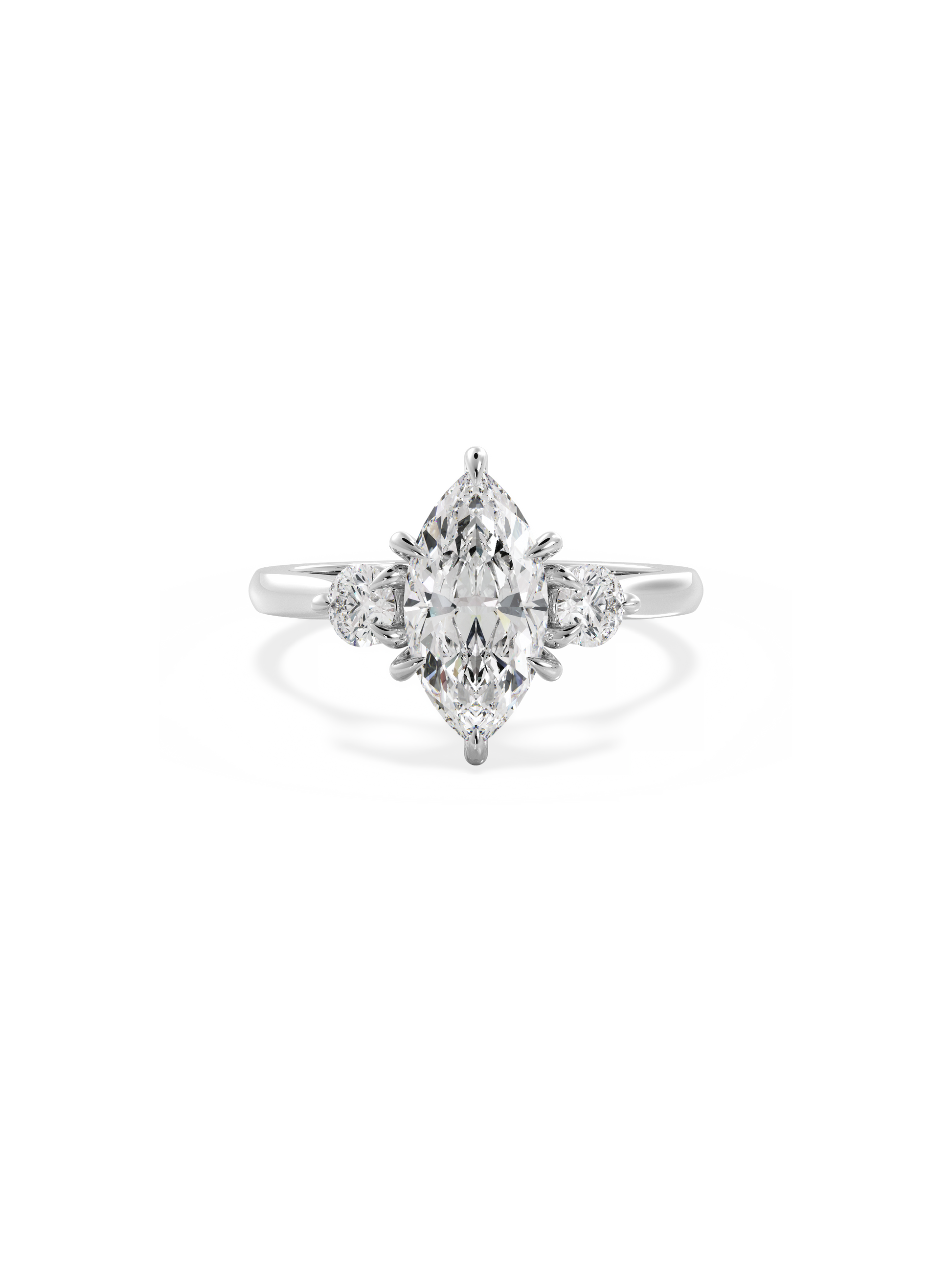 2 CT Round Three Stones Lab Grown Diamond Engagement Ring