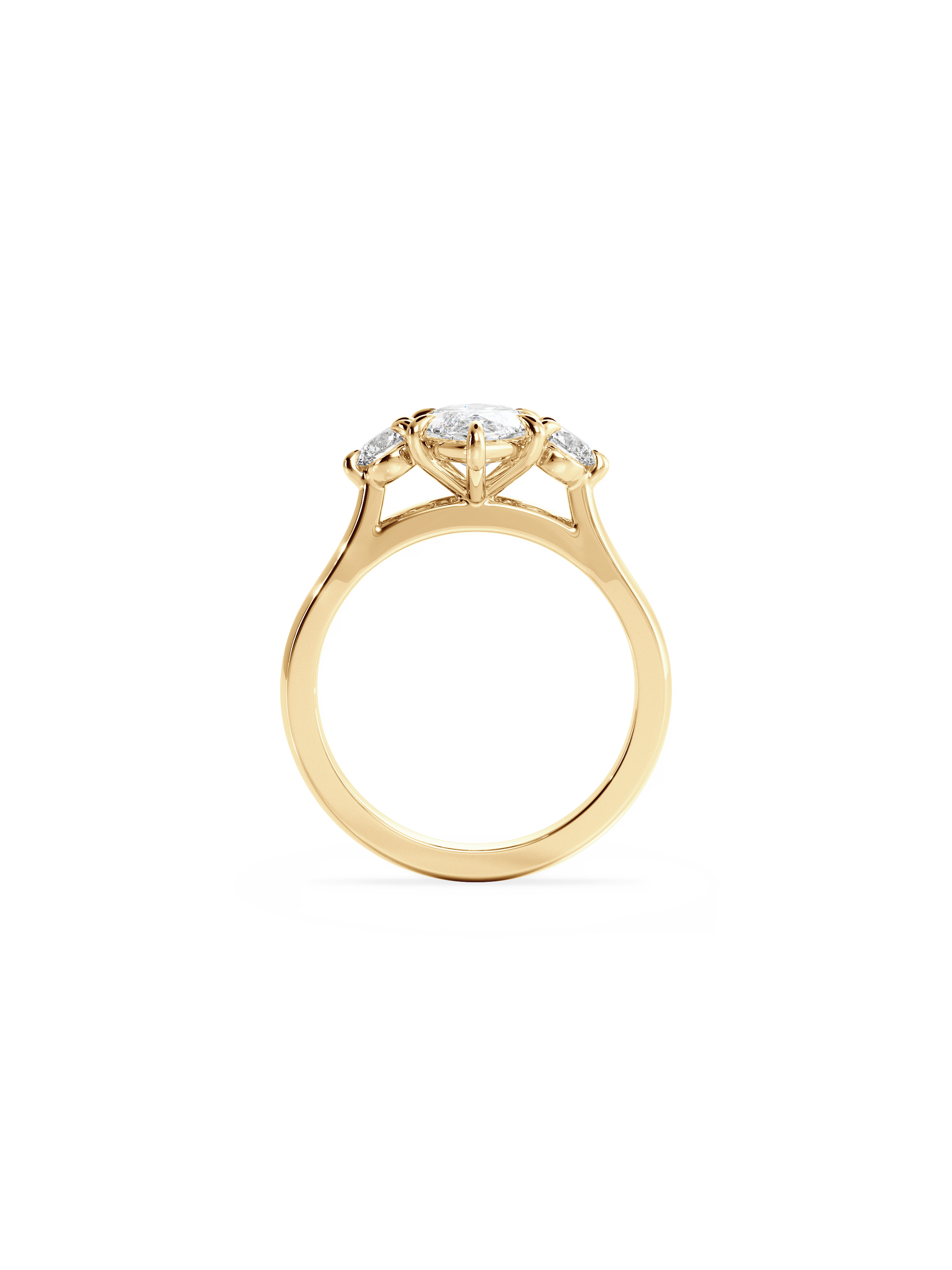 2 CT Round Three Stones Lab Grown Diamond Engagement Ring