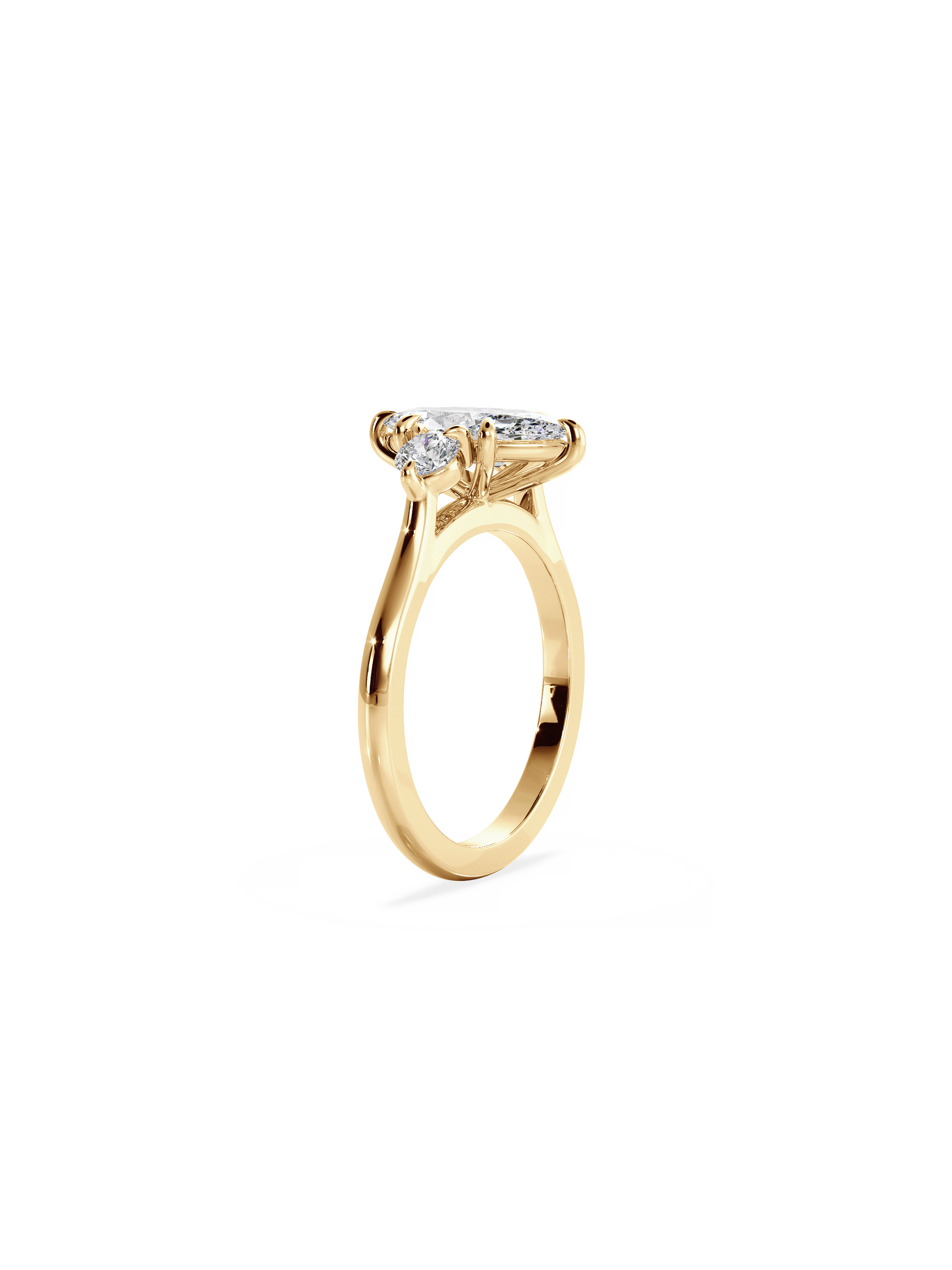 2 CT Round Three Stones Lab Grown Diamond Engagement Ring
