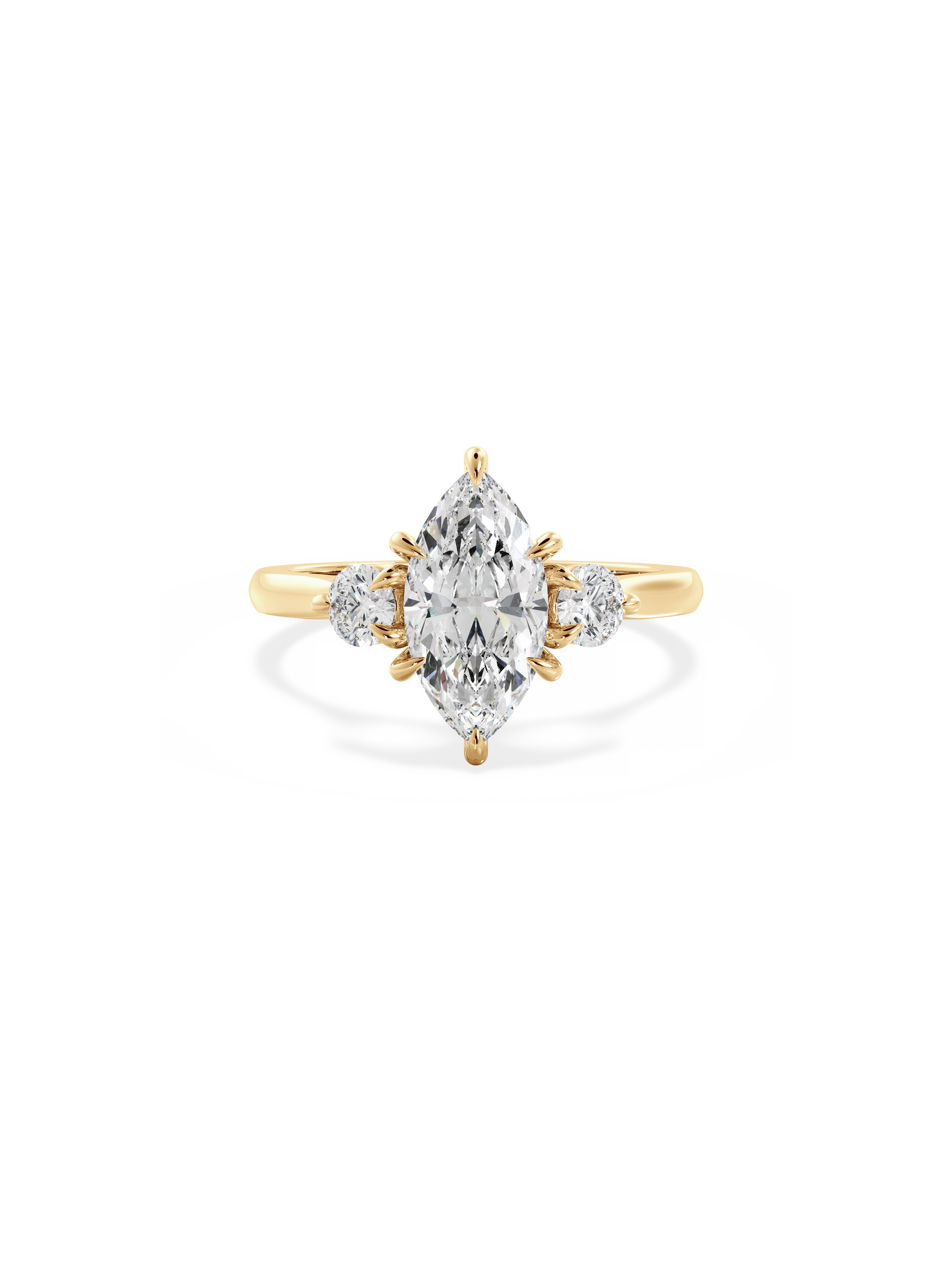 2 CT Round Three Stones Lab Grown Diamond Engagement Ring