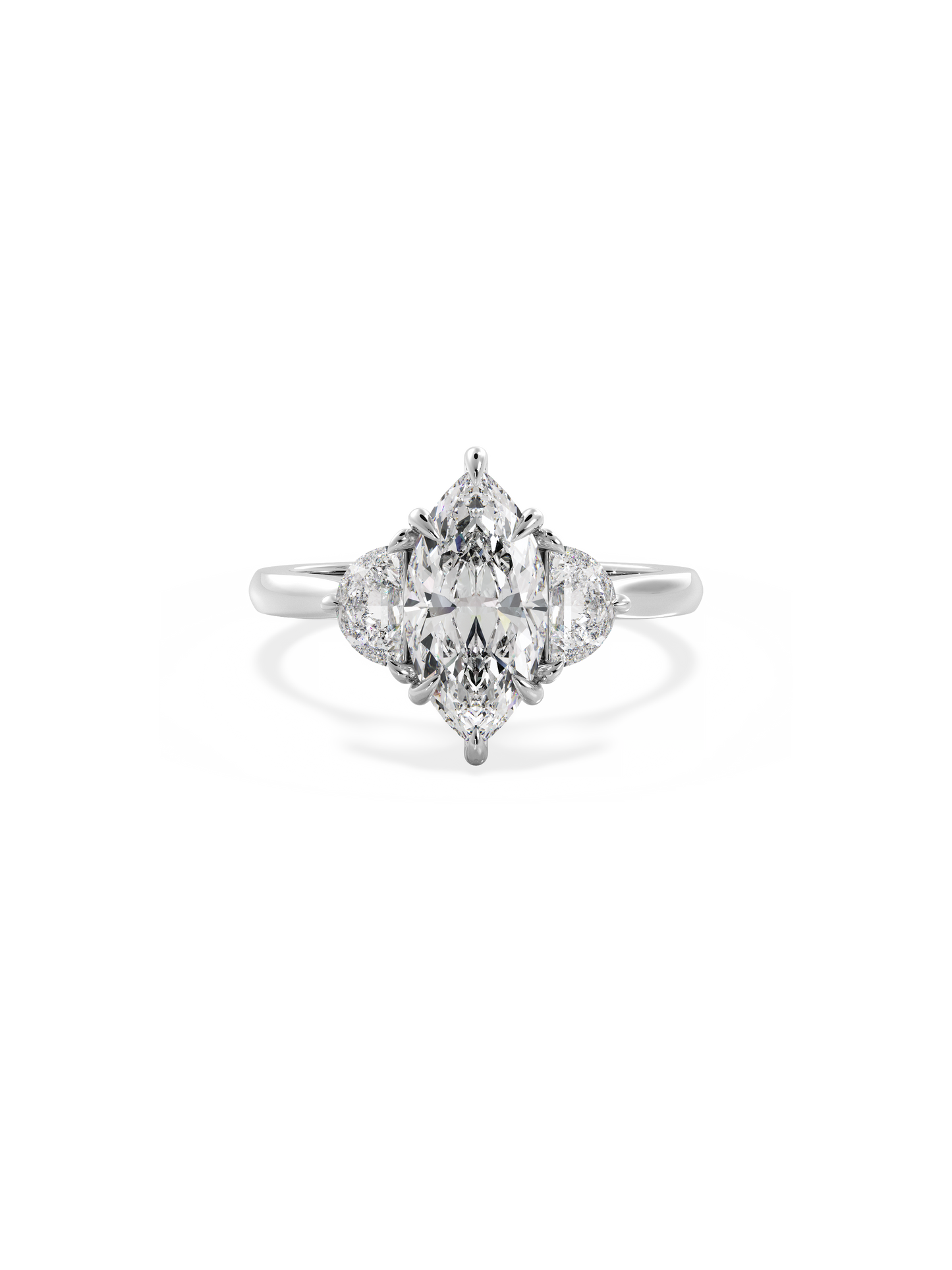 2 CT Round Three Stones Lab Grown Diamond Engagement Ring