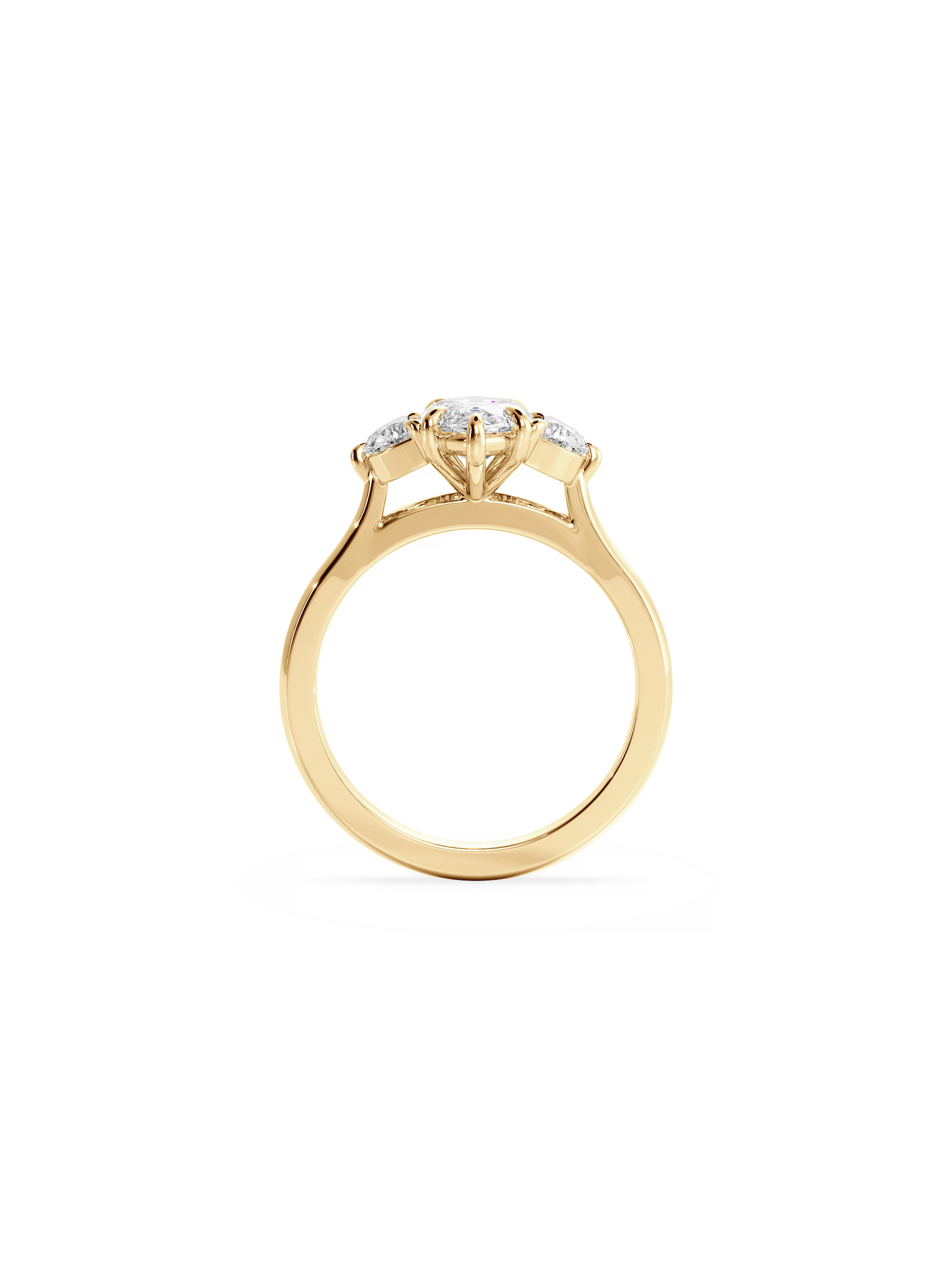 2 CT Round Three Stones Lab Grown Diamond Engagement Ring