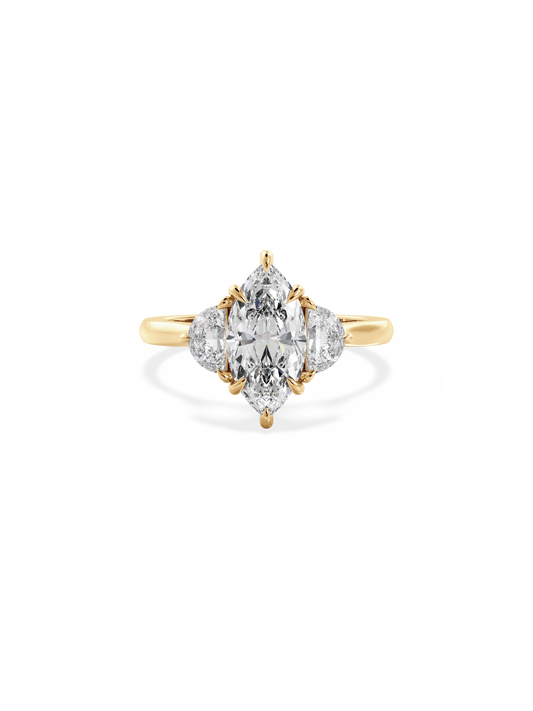 2 CT Round Three Stones Lab Grown Diamond Engagement Ring