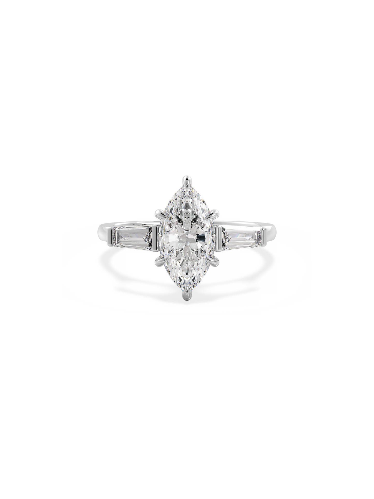 2 CT Round Three Stones Lab Grown Diamond Engagement Ring