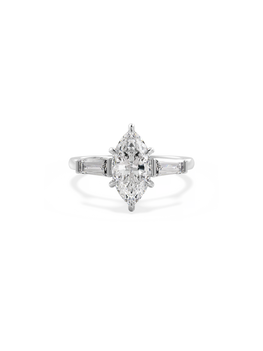 2 CT Round Three Stones Lab Grown Diamond Engagement Ring