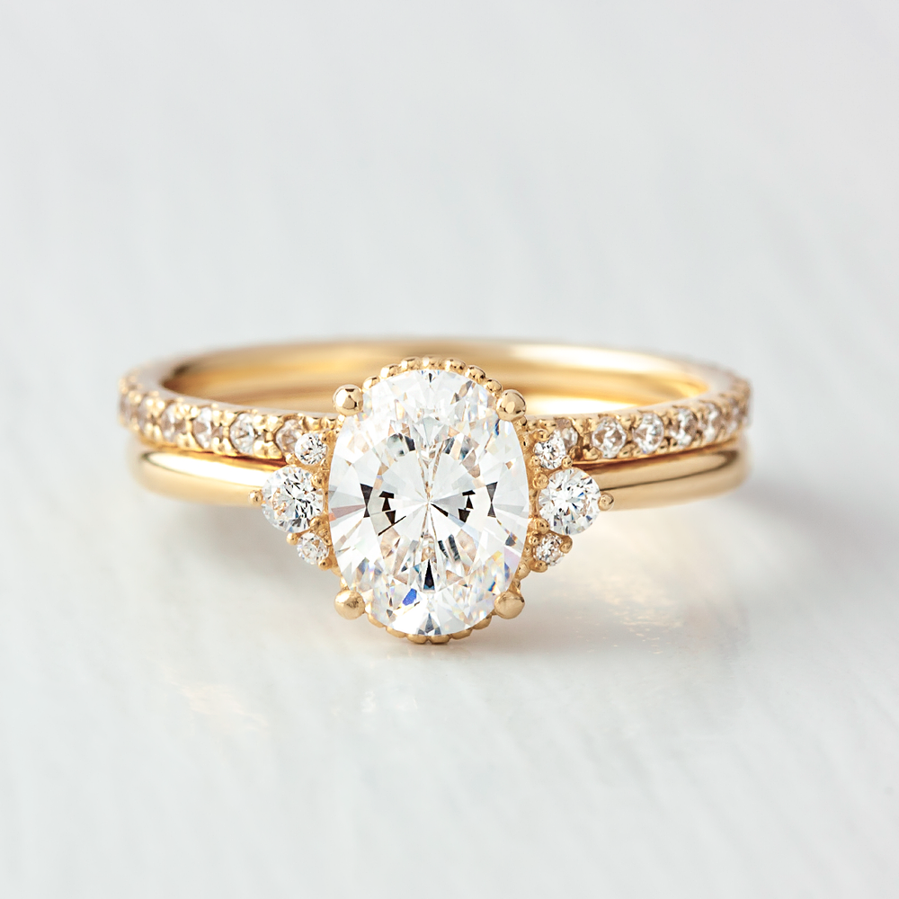 2 CT Round Three Stones Lab Grown Diamond Engagement Ring