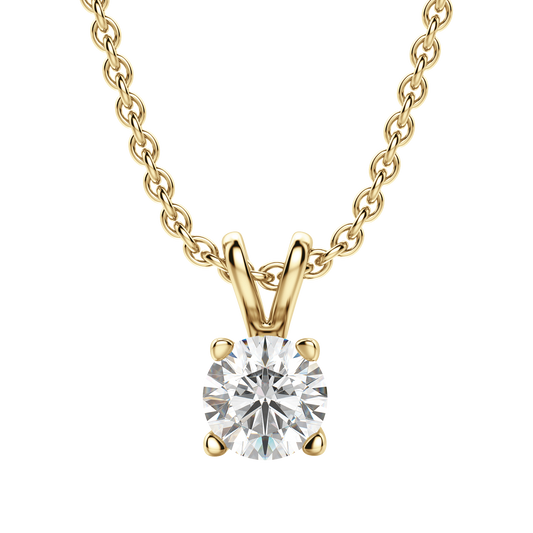 0.25 CT-1.0 CT Round Solitaire CVD F/VS Diamond Necklace 7