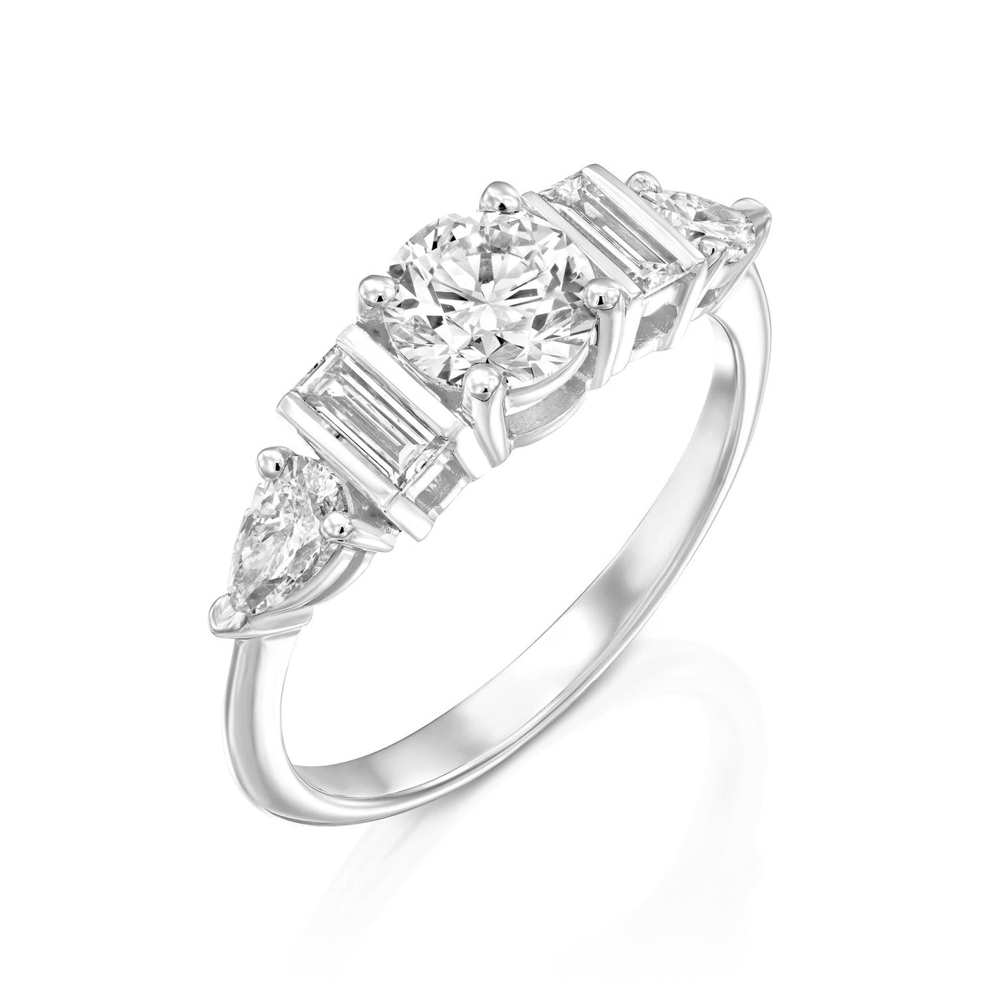 2 CT Round Three Stones Lab Grown Diamond Engagement Ring