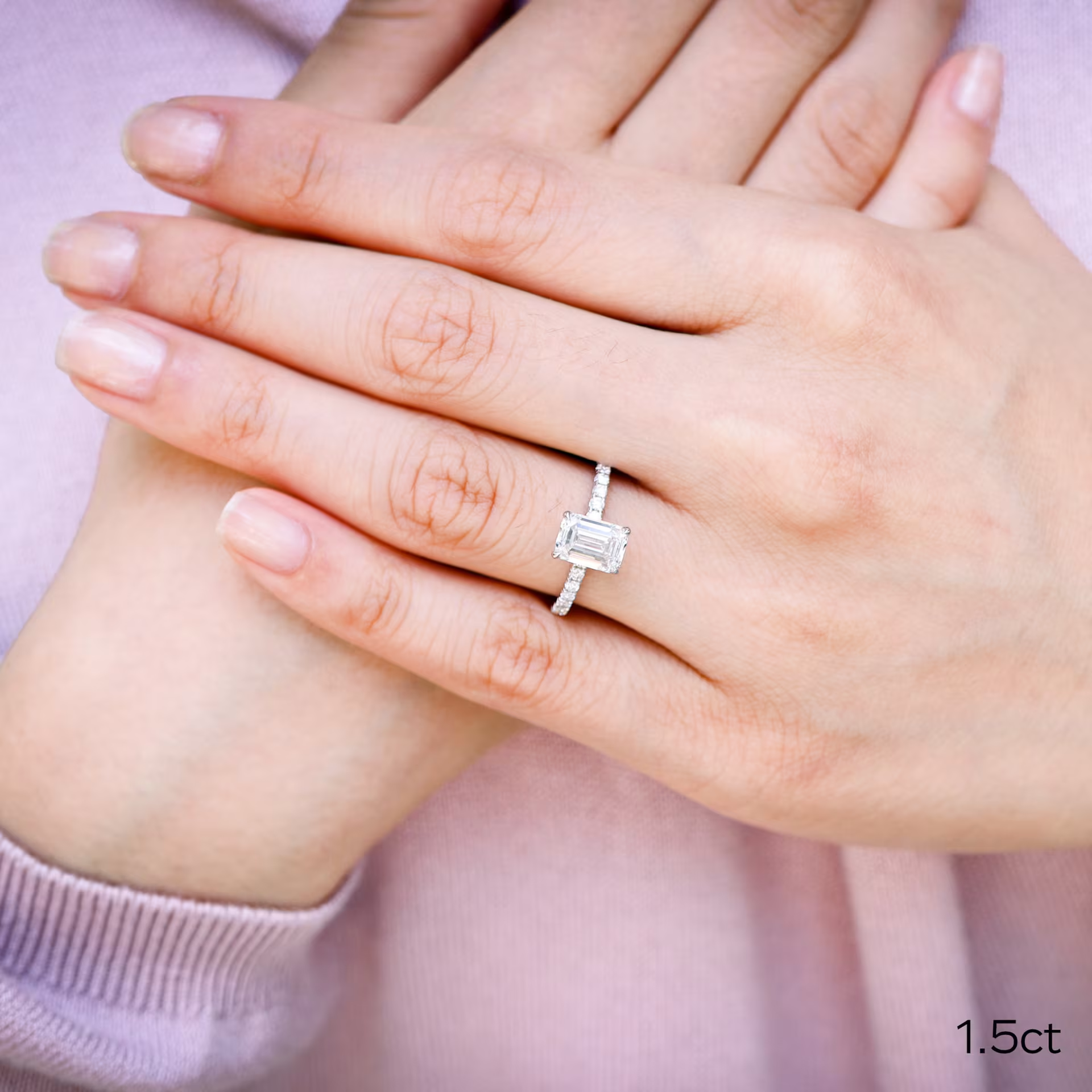 Marquise Cut Cluster Styled Lab Grown Diamond Engagement Ring