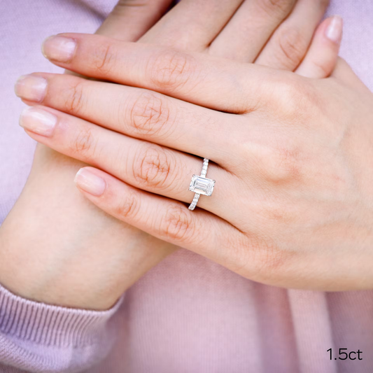 Marquise Cut Cluster Styled Lab Grown Diamond Engagement Ring