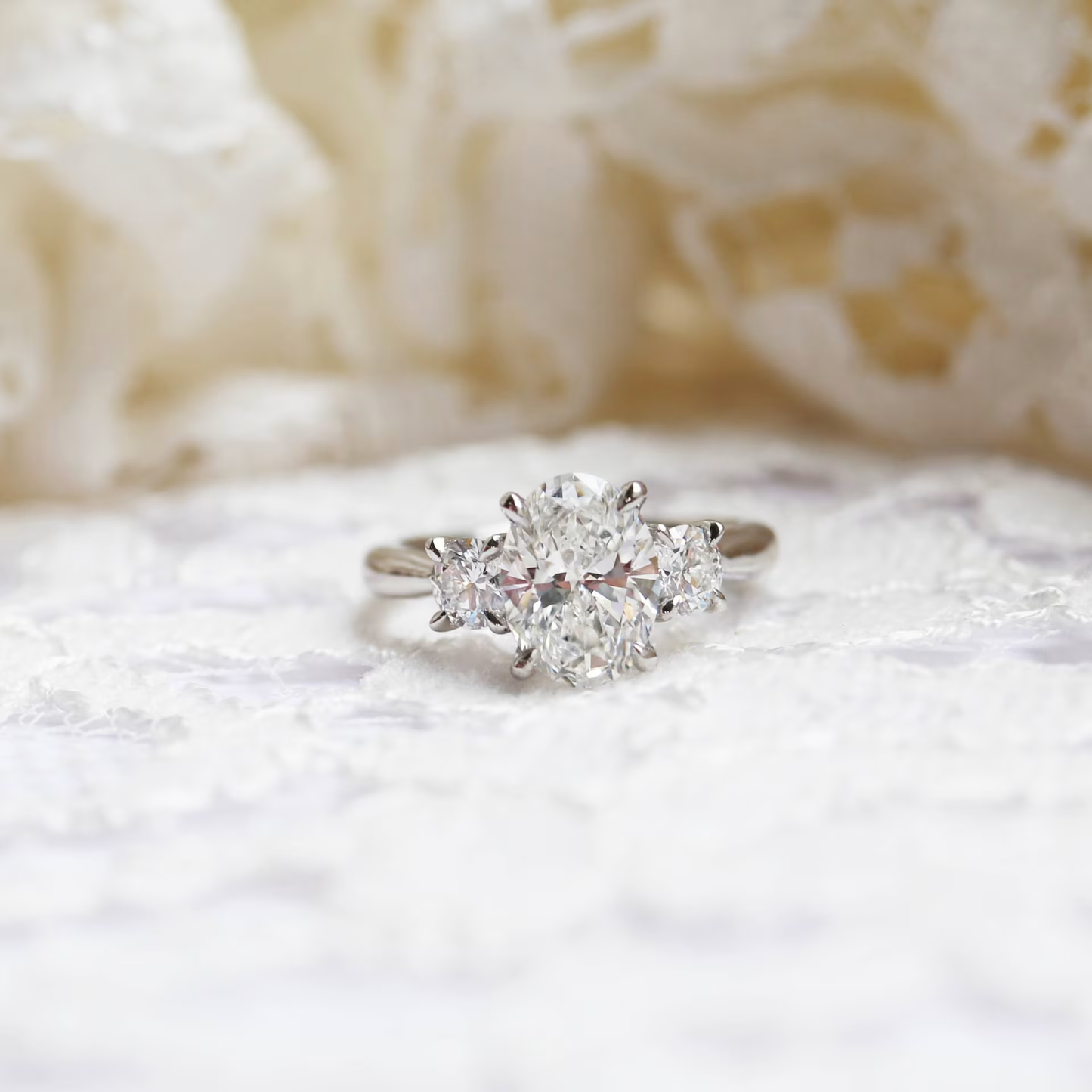 Marquise Cut Cluster Styled Lab Grown Diamond Engagement Ring