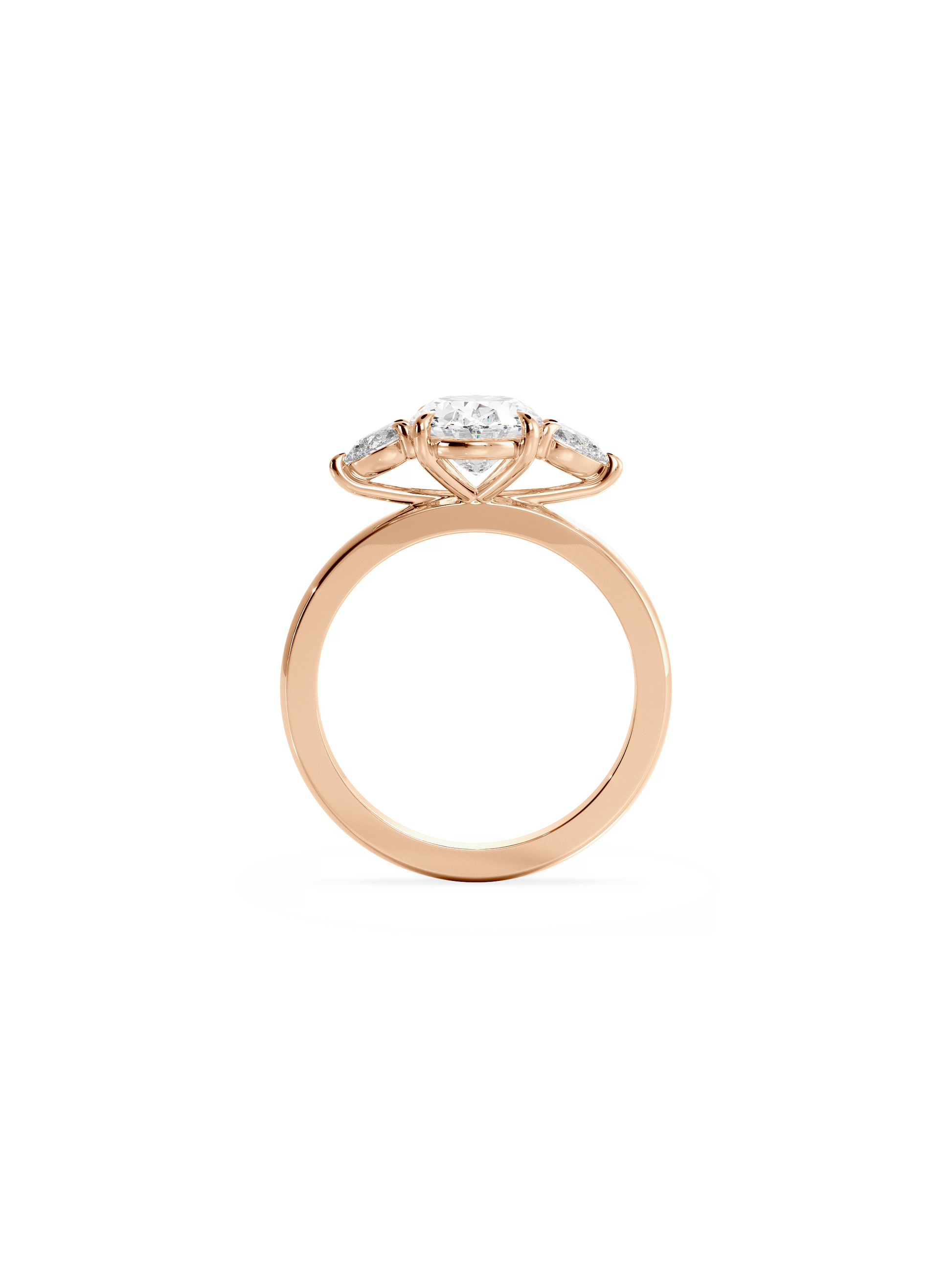 2 CT Round Three Stones Lab Grown Diamond Engagement Ring