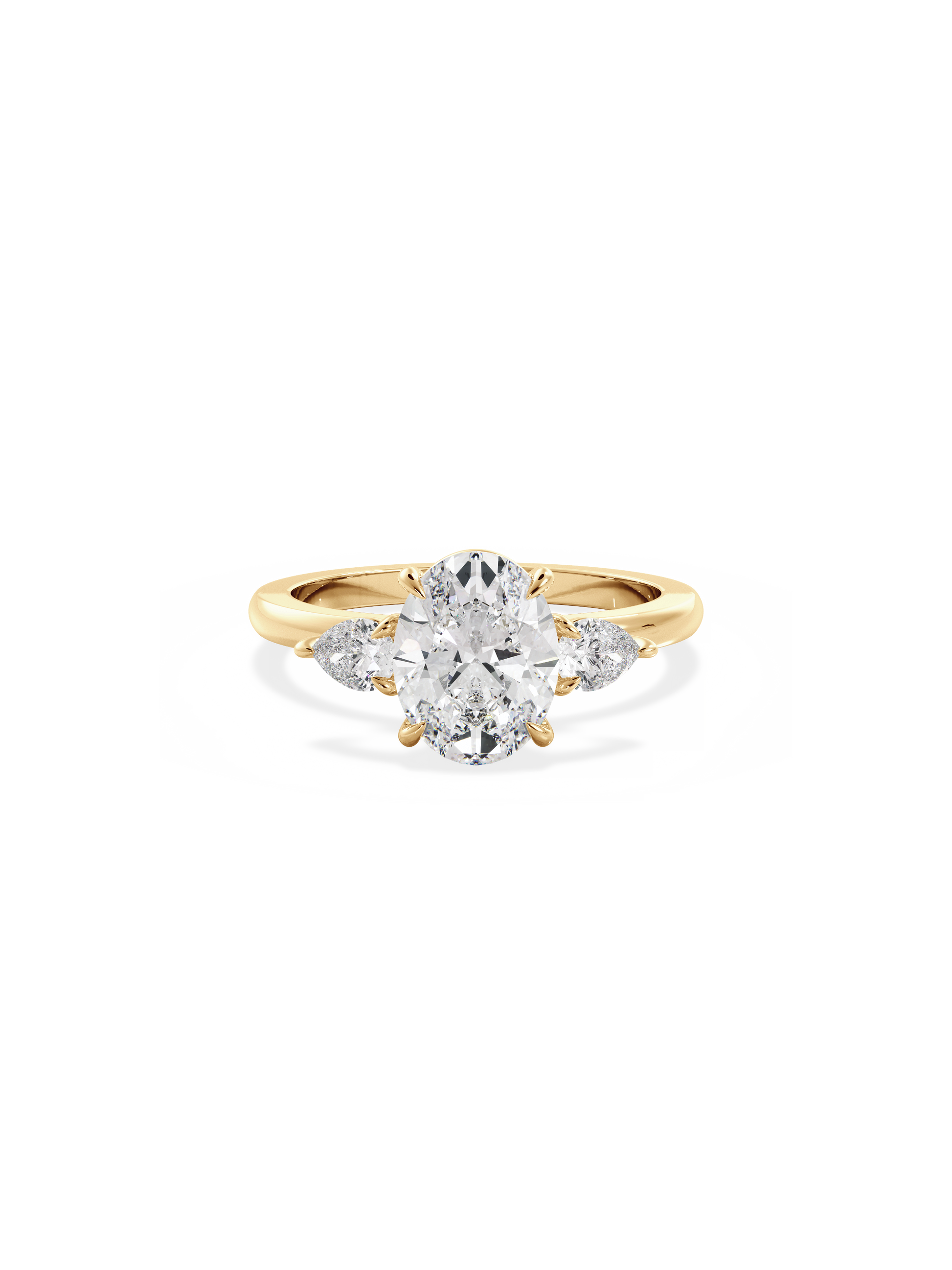2 CT Round Three Stones Lab Grown Diamond Engagement Ring