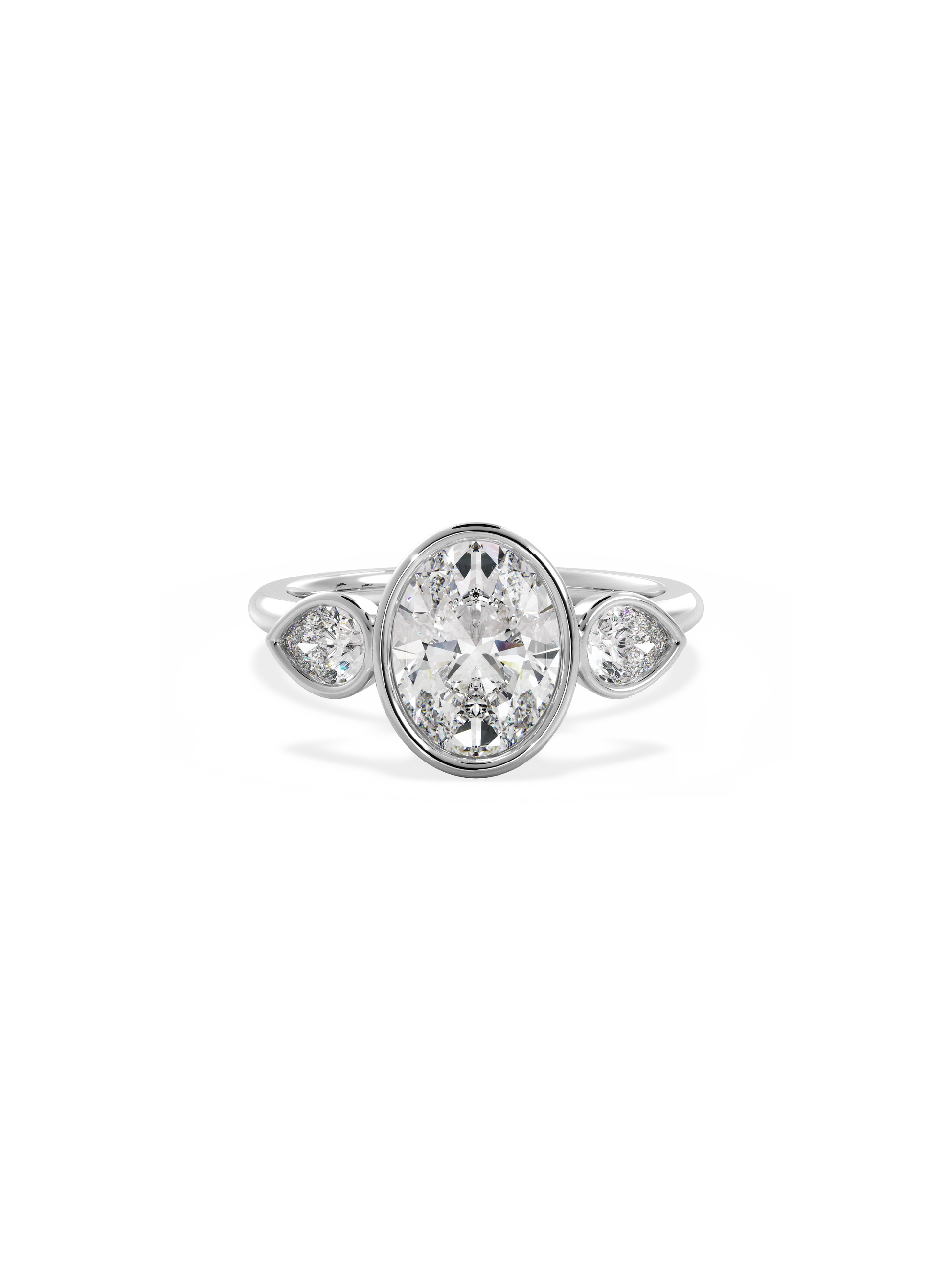 2 CT Round Three Stones Lab Grown Diamond Engagement Ring