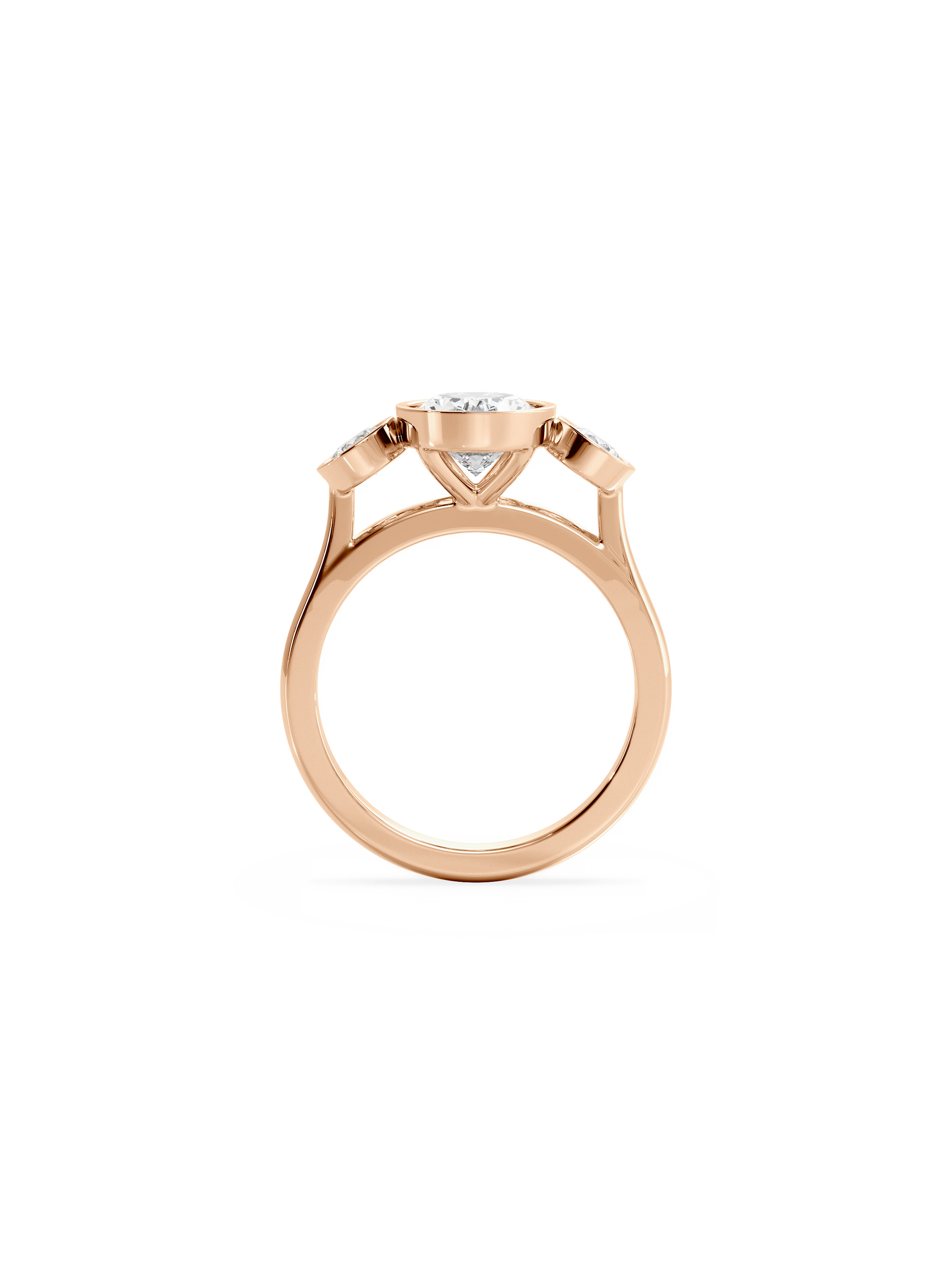 2 CT Round Three Stones Lab Grown Diamond Engagement Ring