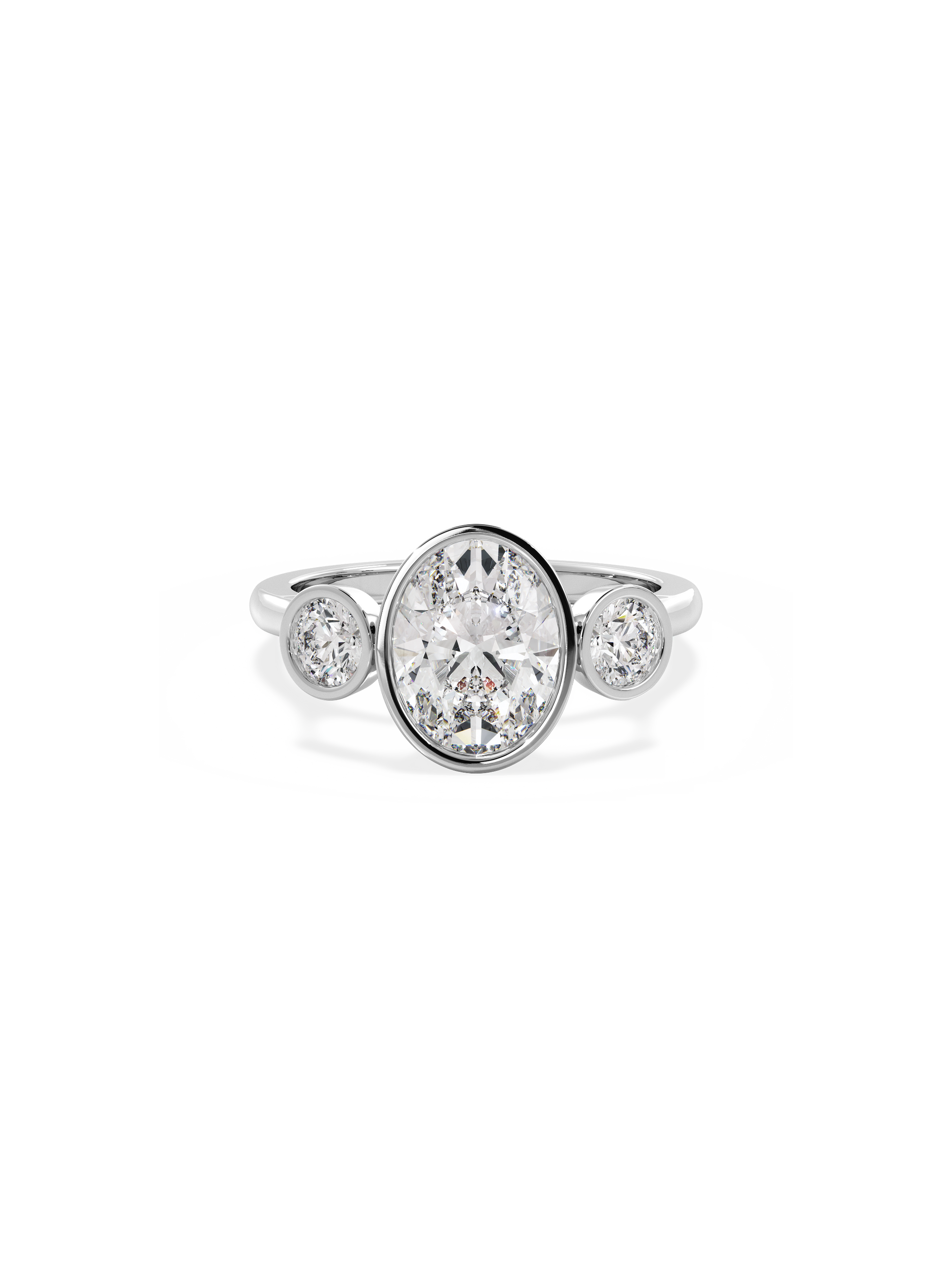 2 CT Round Three Stones Lab Grown Diamond Engagement Ring