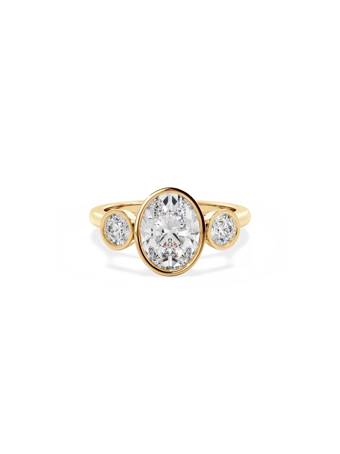 2 CT Round Three Stones Lab Grown Diamond Engagement Ring
