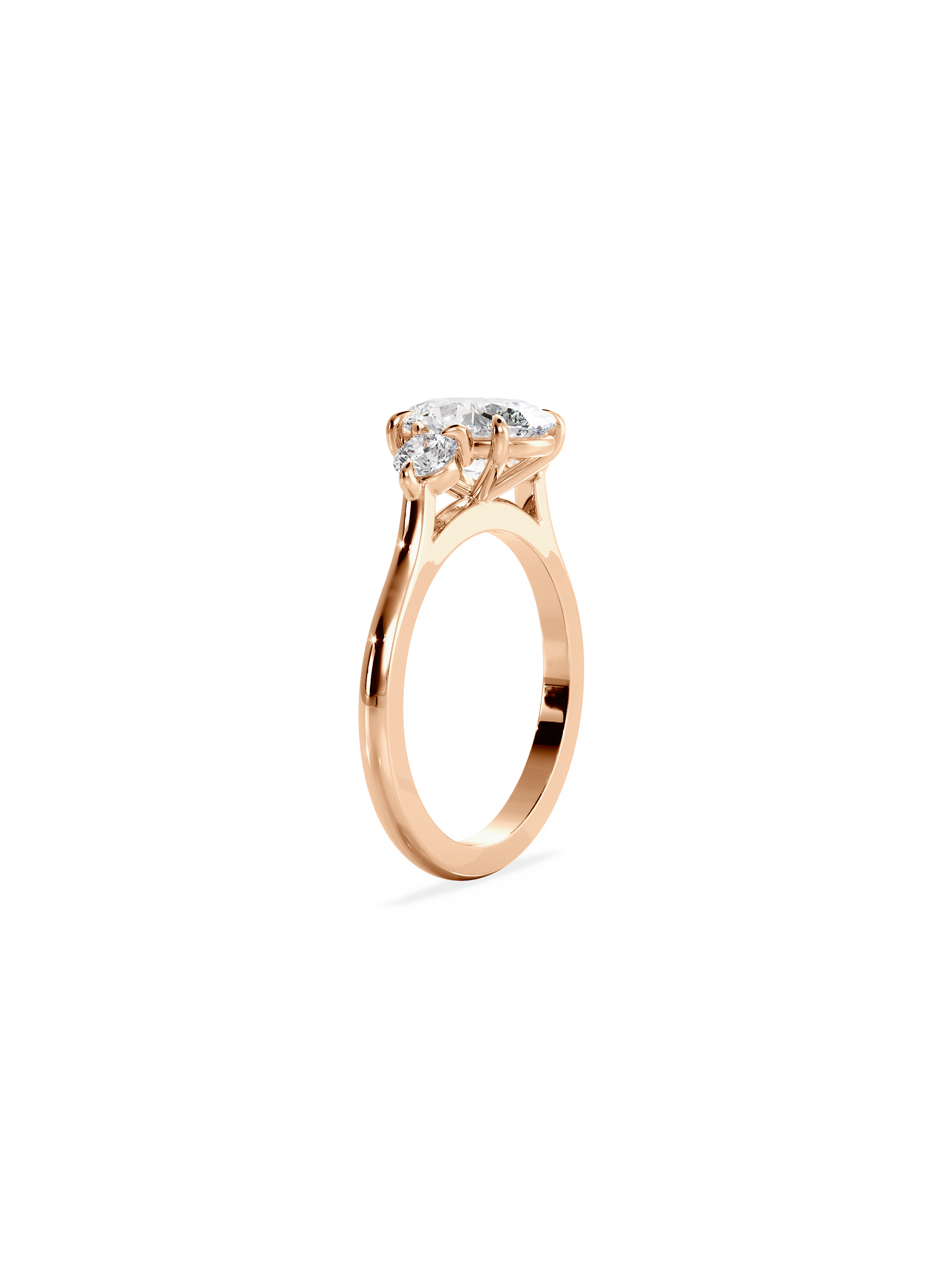 2 CT Round Three Stones Lab Grown Diamond Engagement Ring