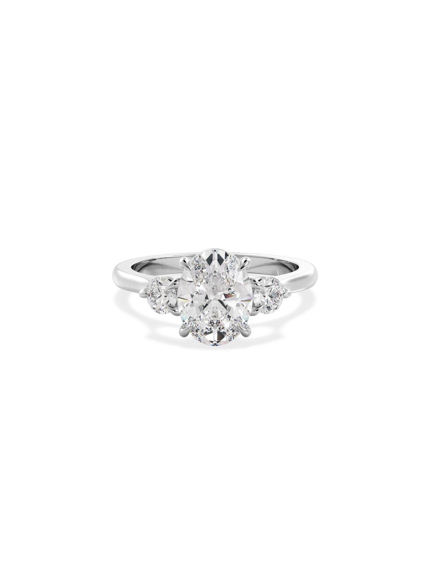 2 CT Round Three Stones Lab Grown Diamond Engagement Ring