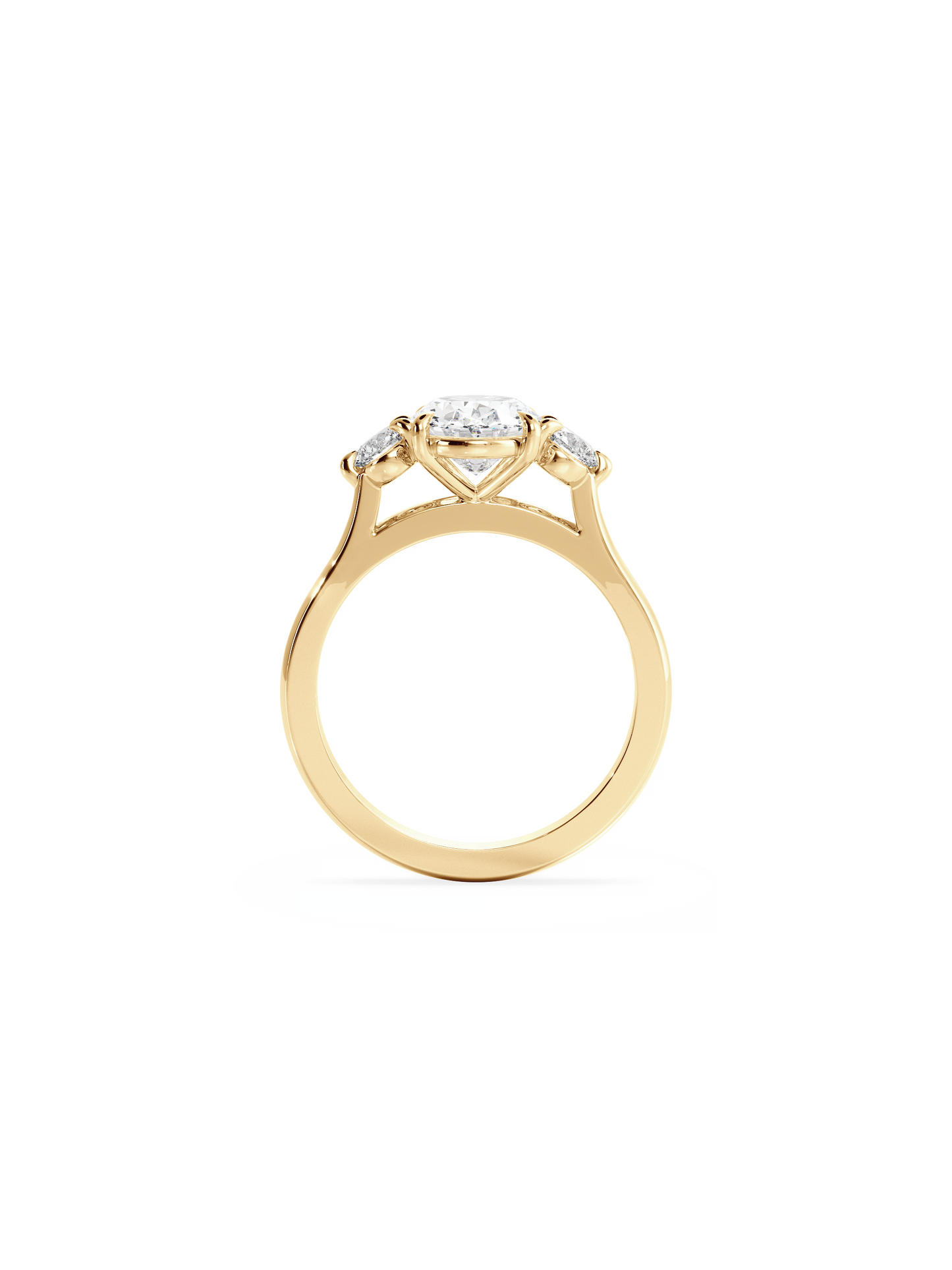 2 CT Round Three Stones Lab Grown Diamond Engagement Ring