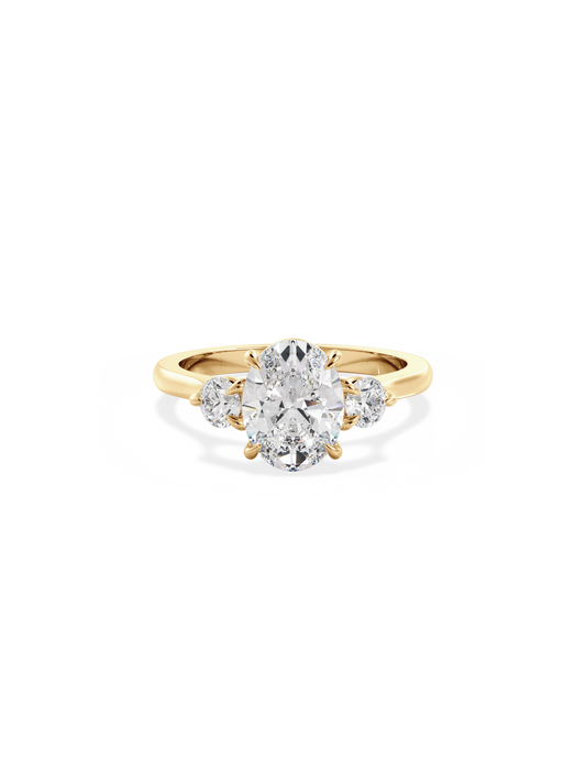 2 CT Round Three Stones Lab Grown Diamond Engagement Ring