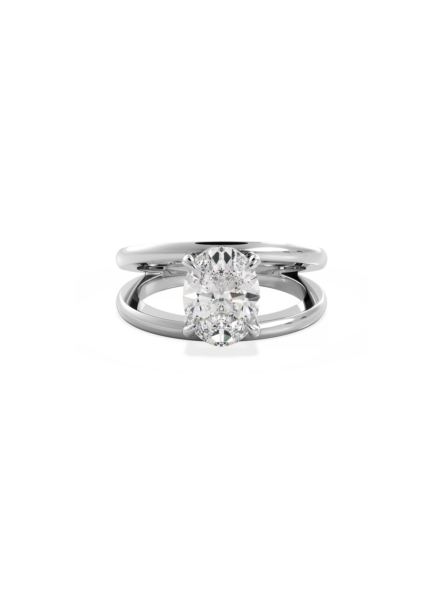 2 CT Round Three Stones Lab Grown Diamond Engagement Ring