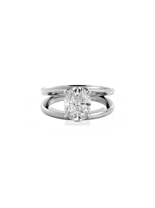 2 CT Round Three Stones Lab Grown Diamond Engagement Ring