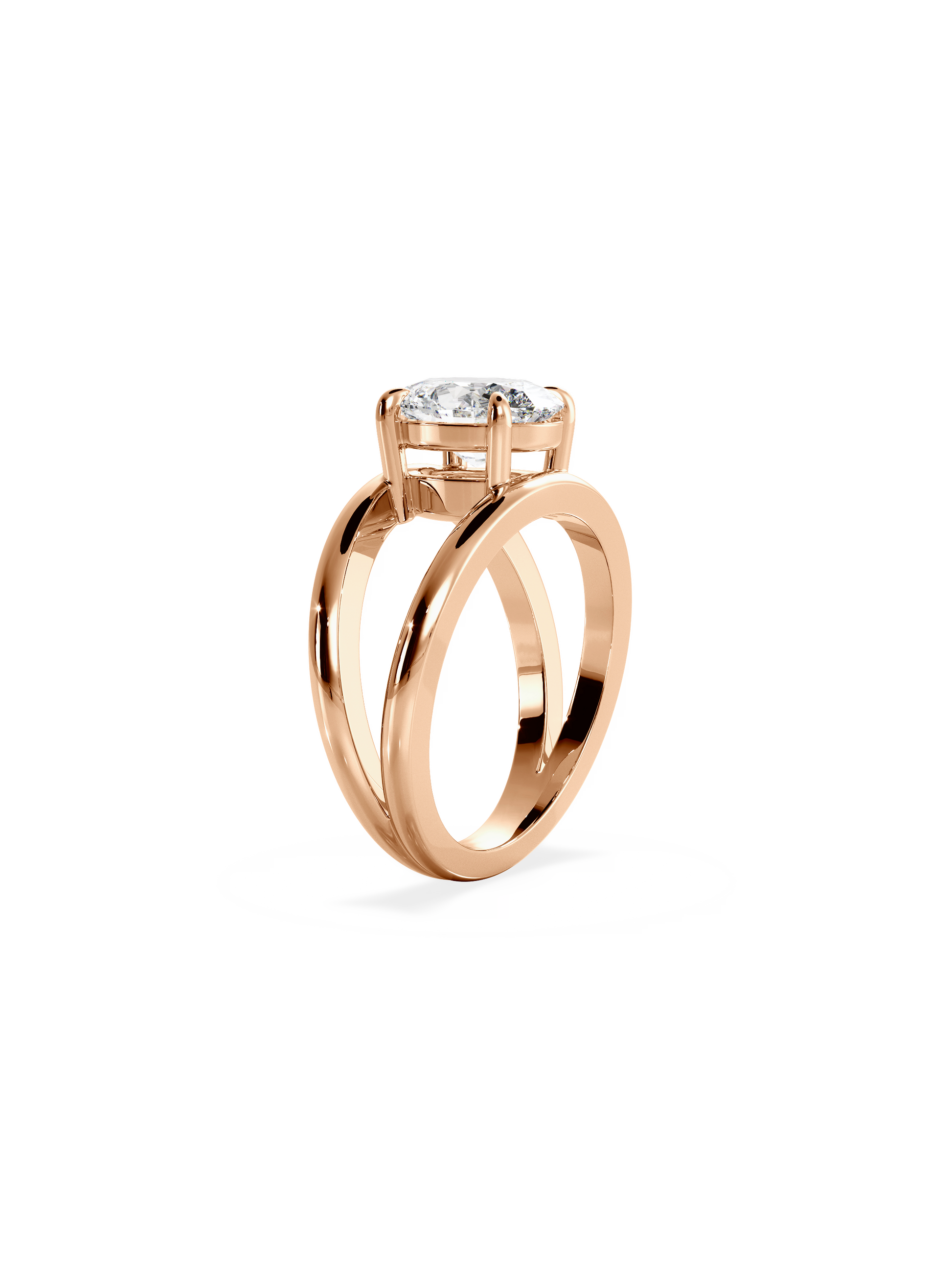 2 CT Round Three Stones Lab Grown Diamond Engagement Ring