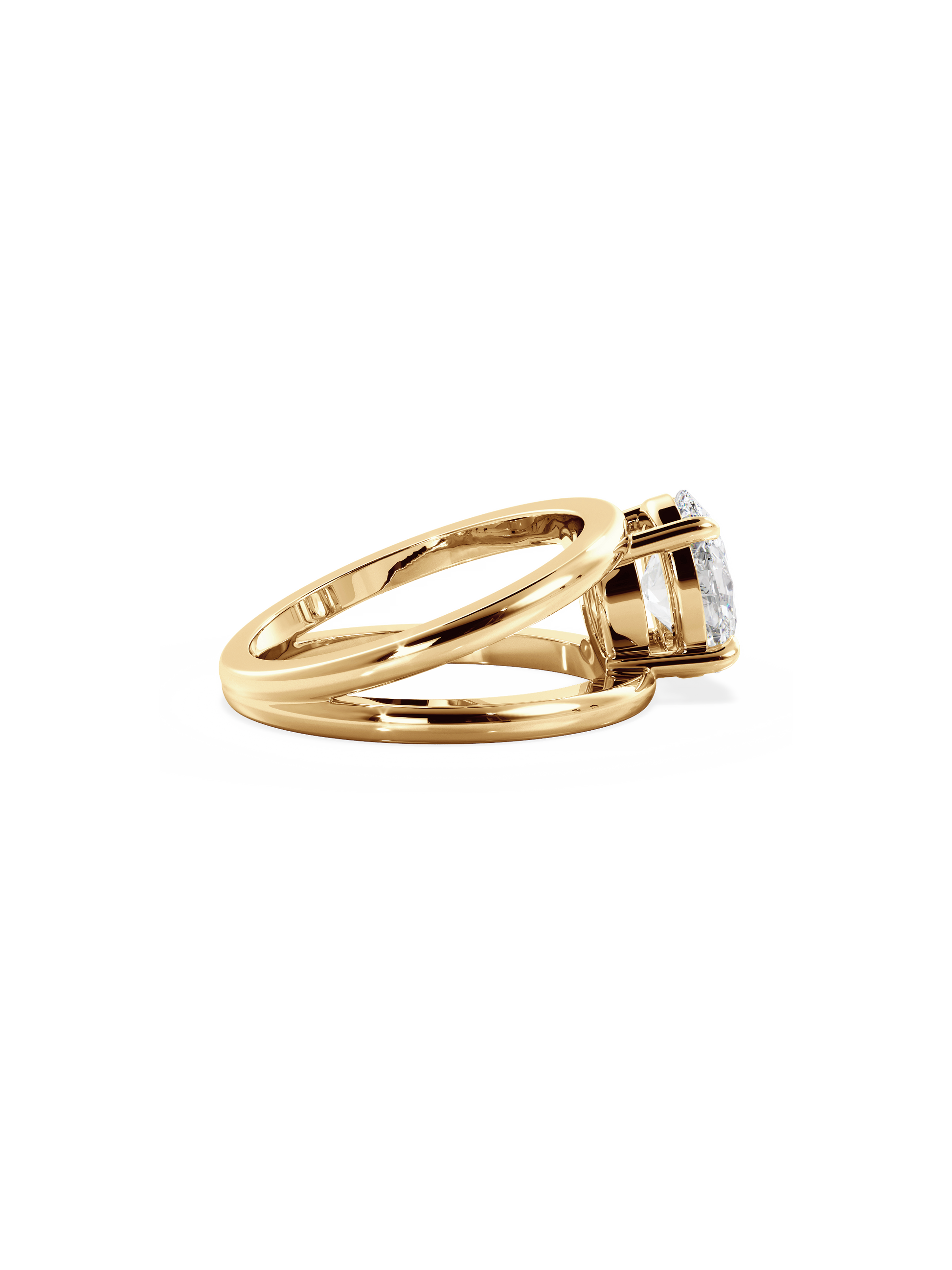 2 CT Round Three Stones Lab Grown Diamond Engagement Ring