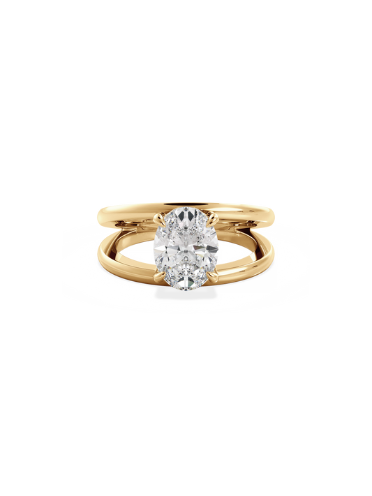 2 CT Round Three Stones Lab Grown Diamond Engagement Ring