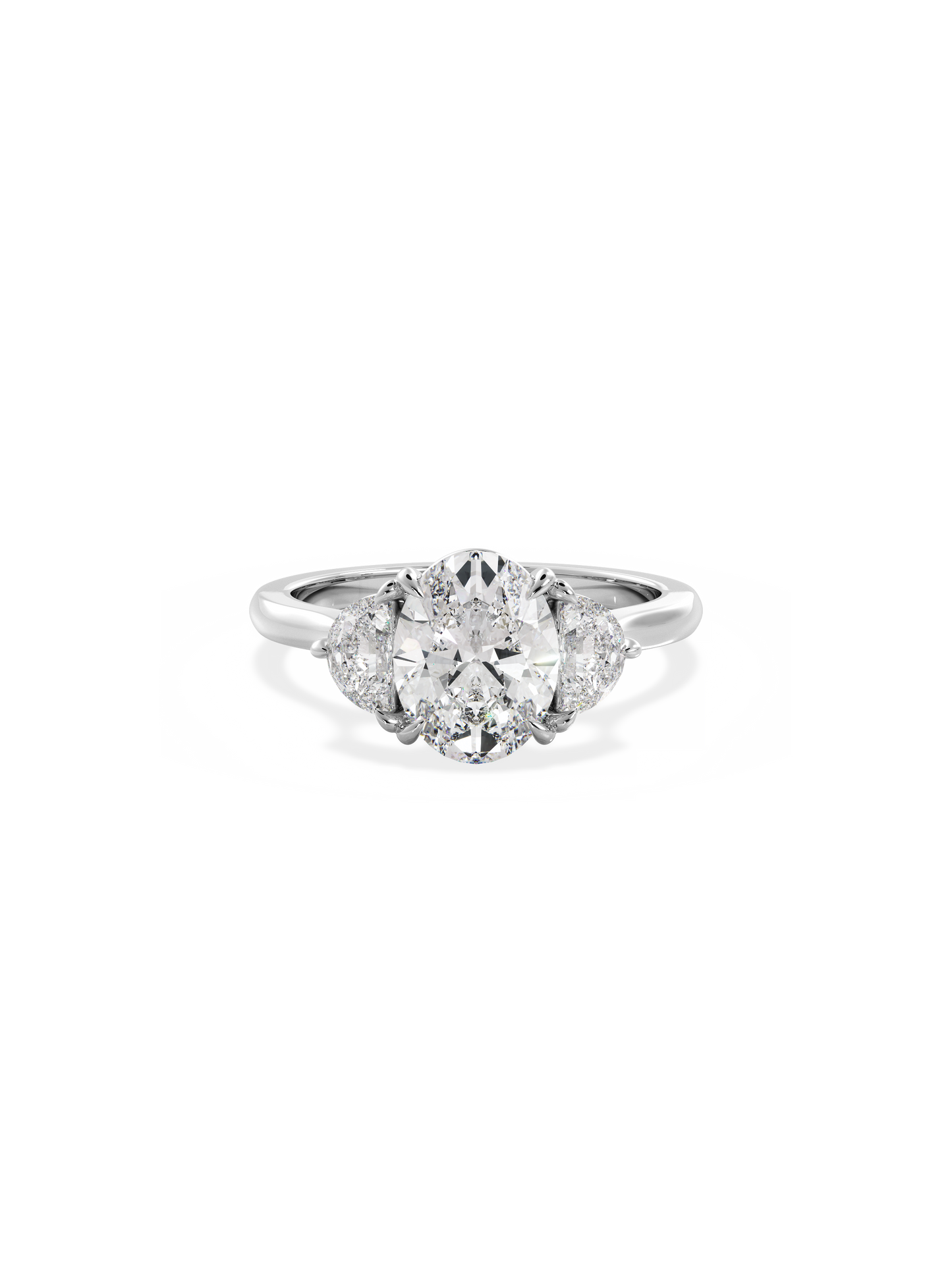 2 CT Round Three Stones Lab Grown Diamond Engagement Ring