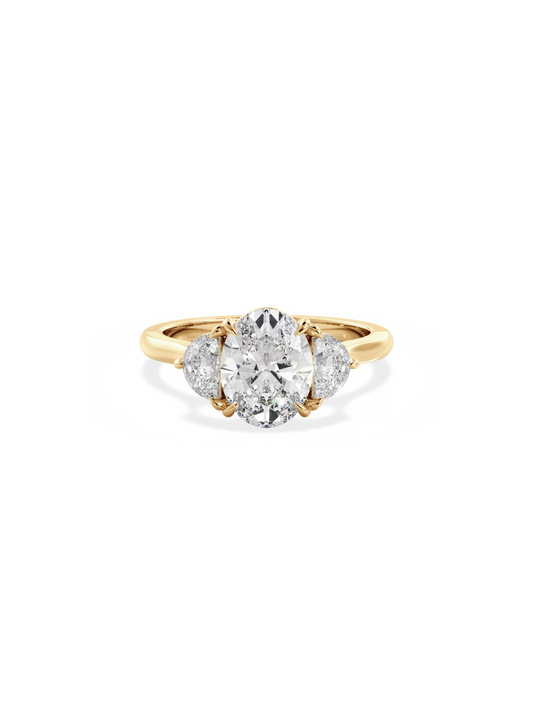 2 CT Round Three Stones Lab Grown Diamond Engagement Ring