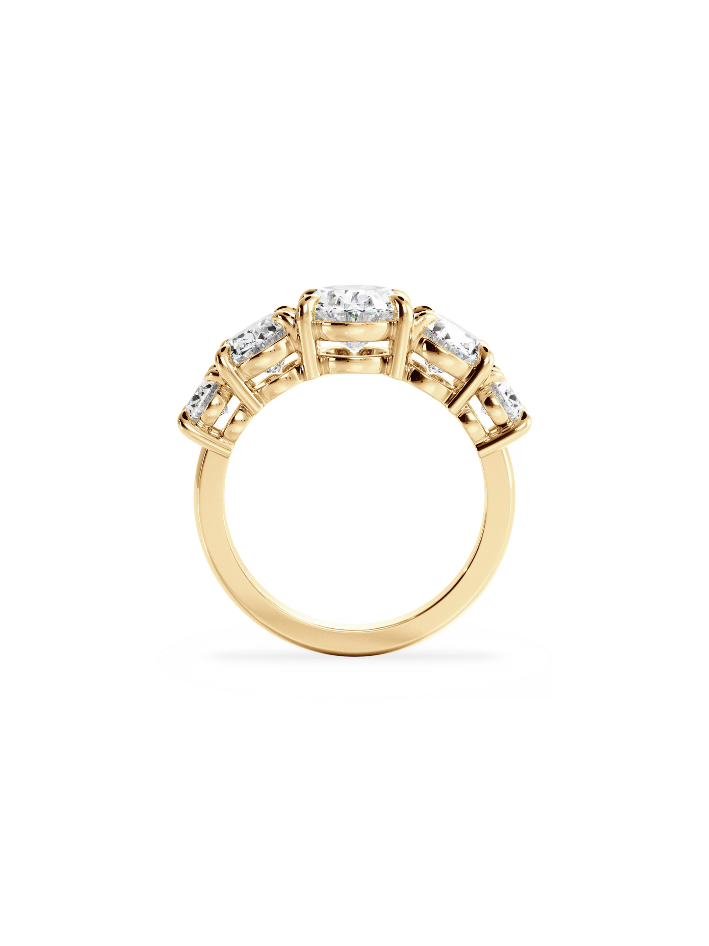 2 CT Round Three Stones Lab Grown Diamond Engagement Ring