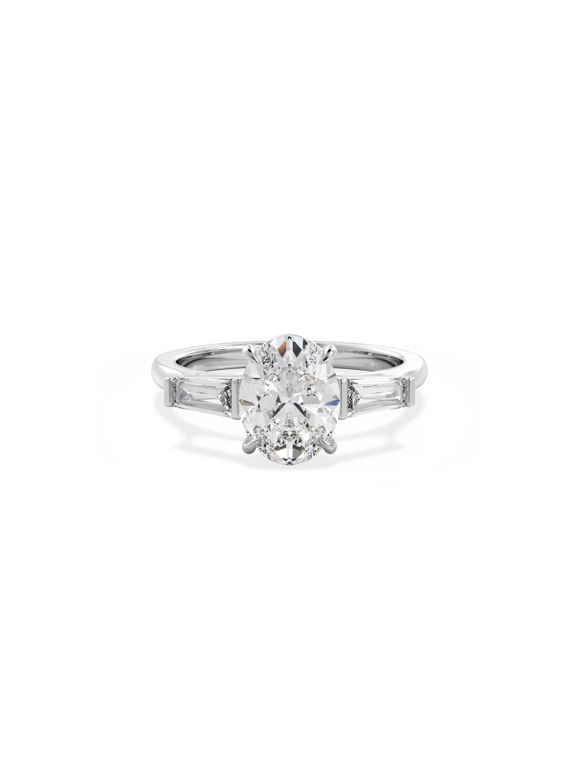 2 CT Round Three Stones Lab Grown Diamond Engagement Ring