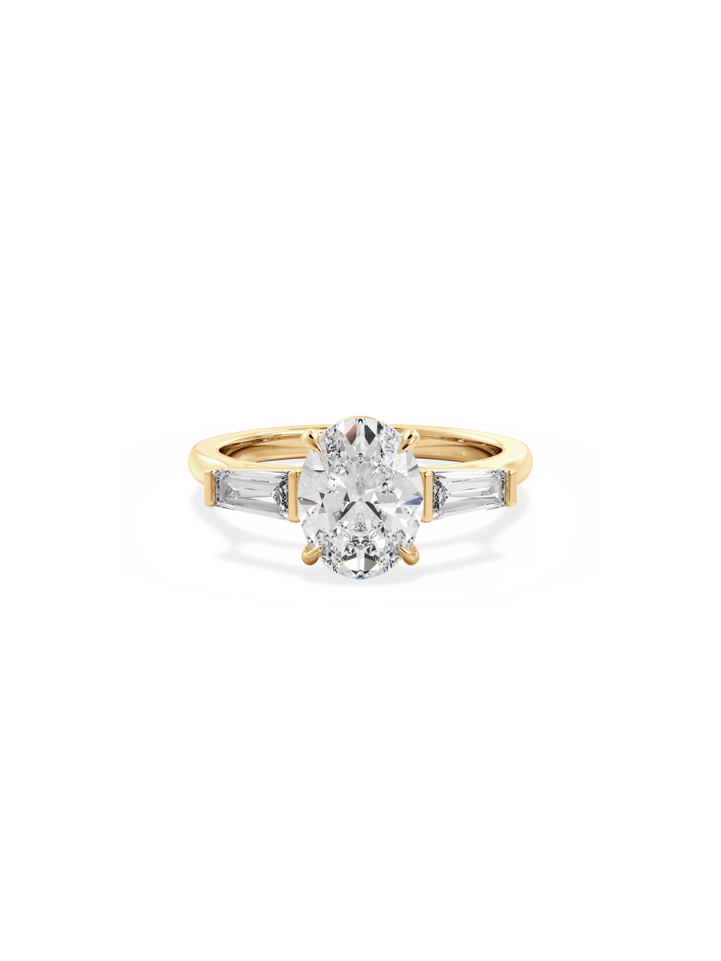 2 CT Round Three Stones Lab Grown Diamond Engagement Ring